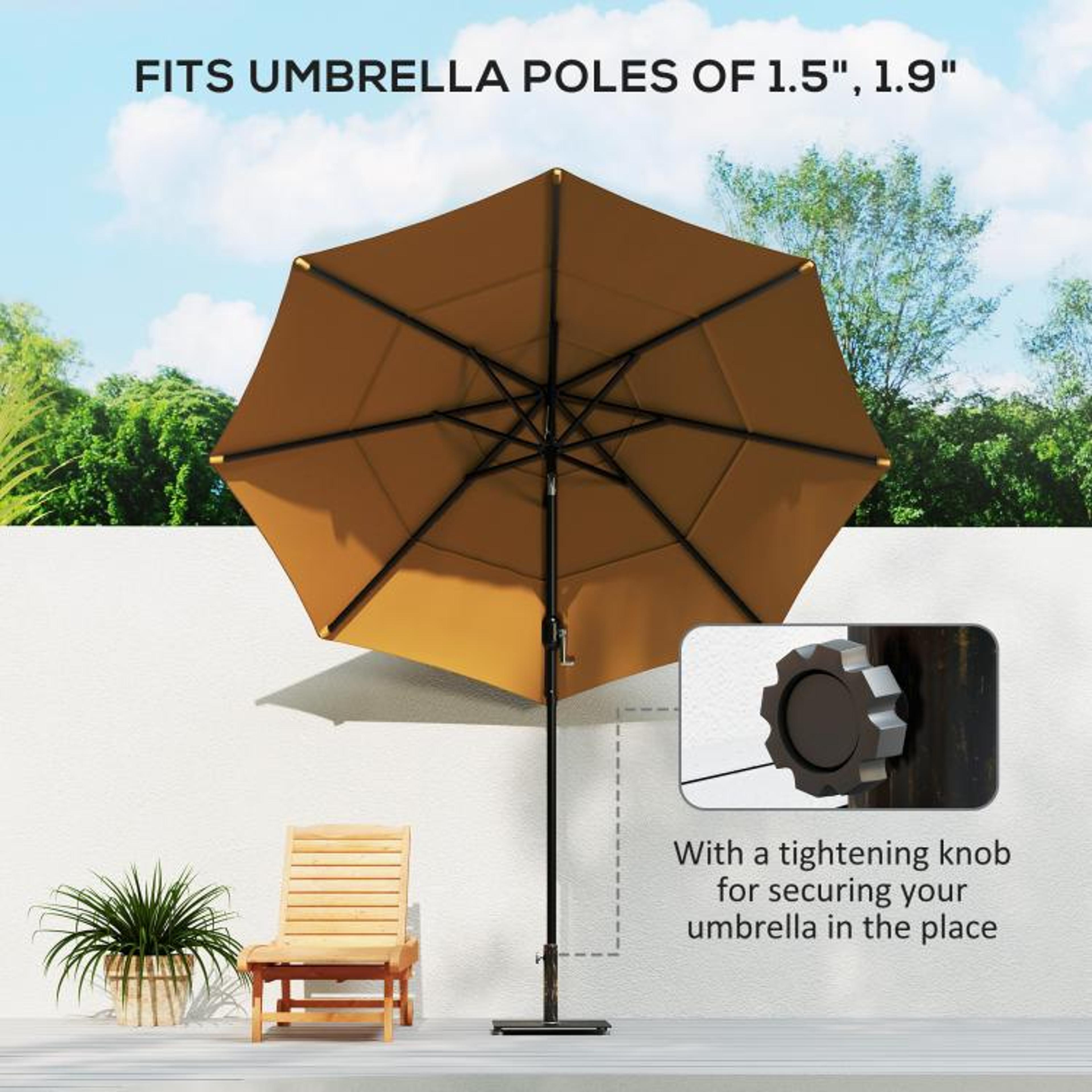 29 Lb Square Patio Umbrella Base With Adjustable Feet Bronze Metal Stand 4