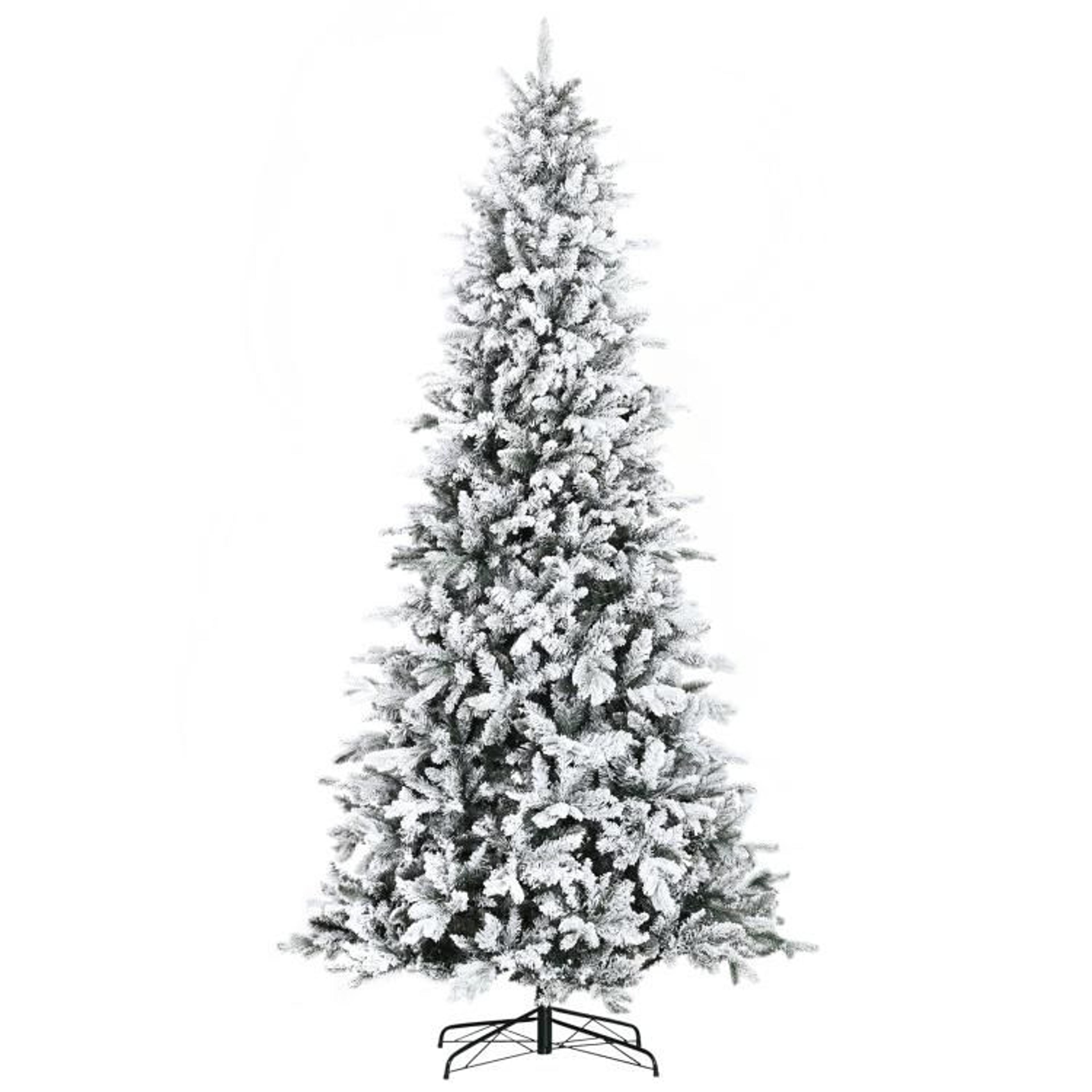 9 ft snow flocked artificial christmas tree with auto-open branches