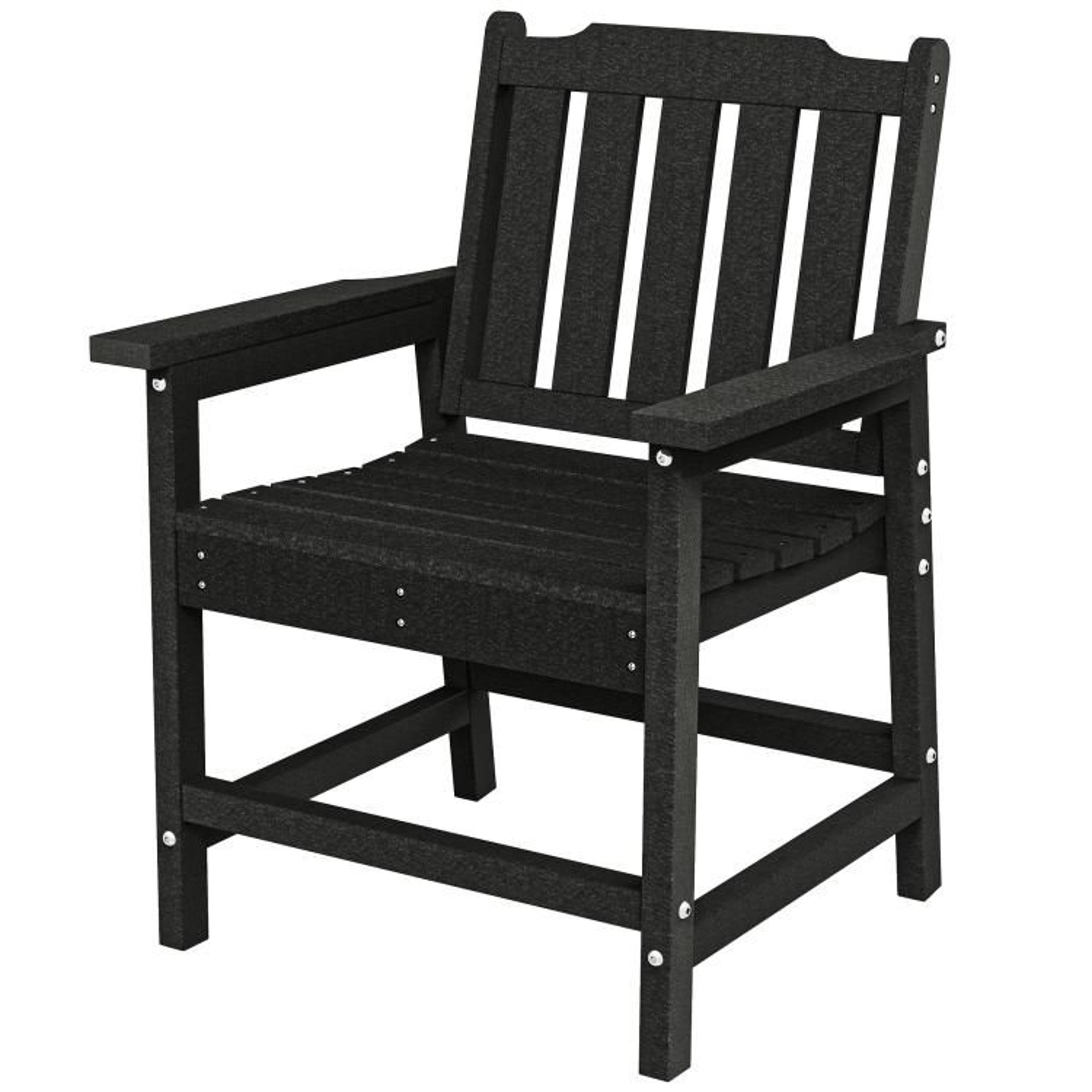 AllWeather HDPE Patio Dining Chair With Armrests  Black 1