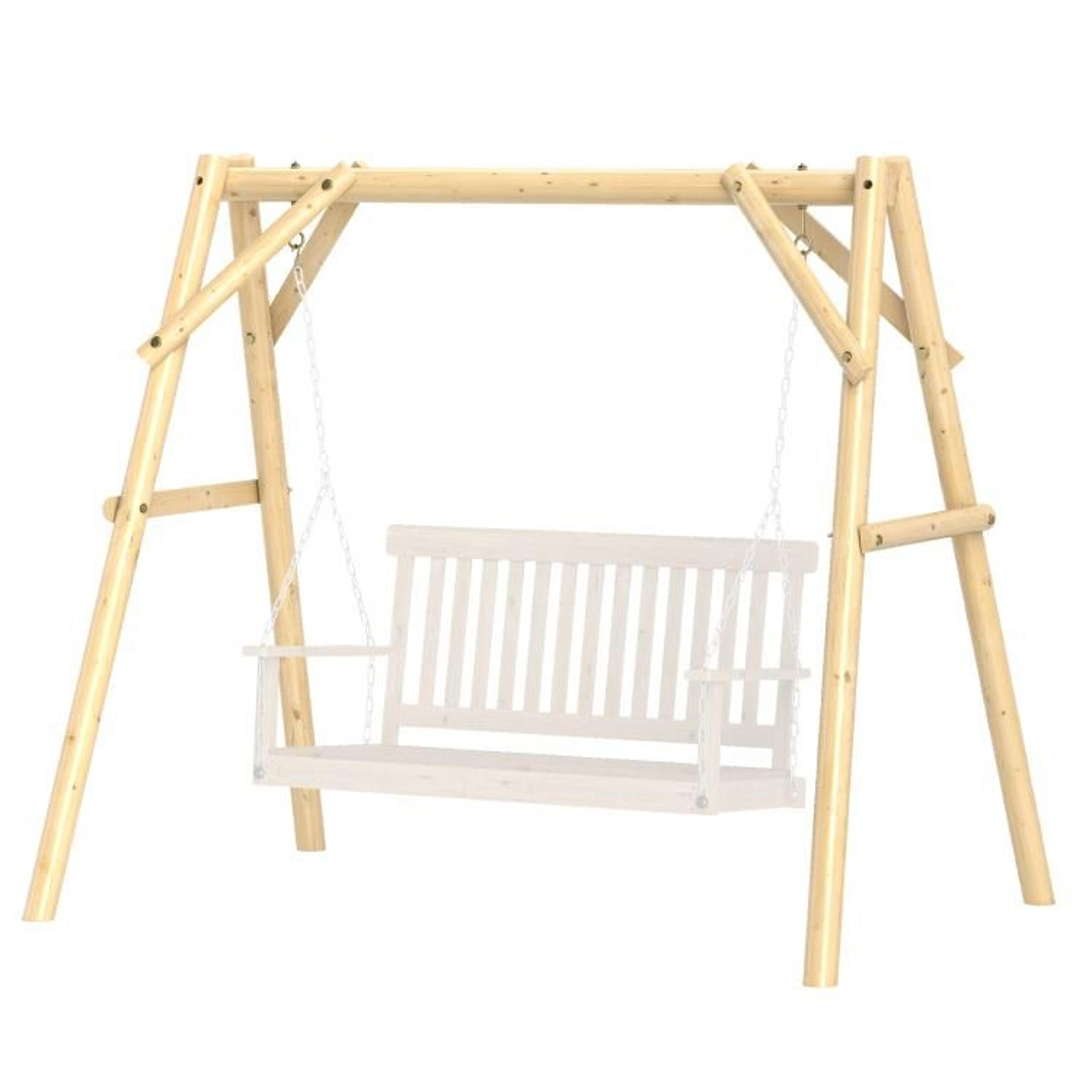 660 Lb Heavy Duty Wooden Porch Swing Frame AFrame Outdoor Swing Stand 1