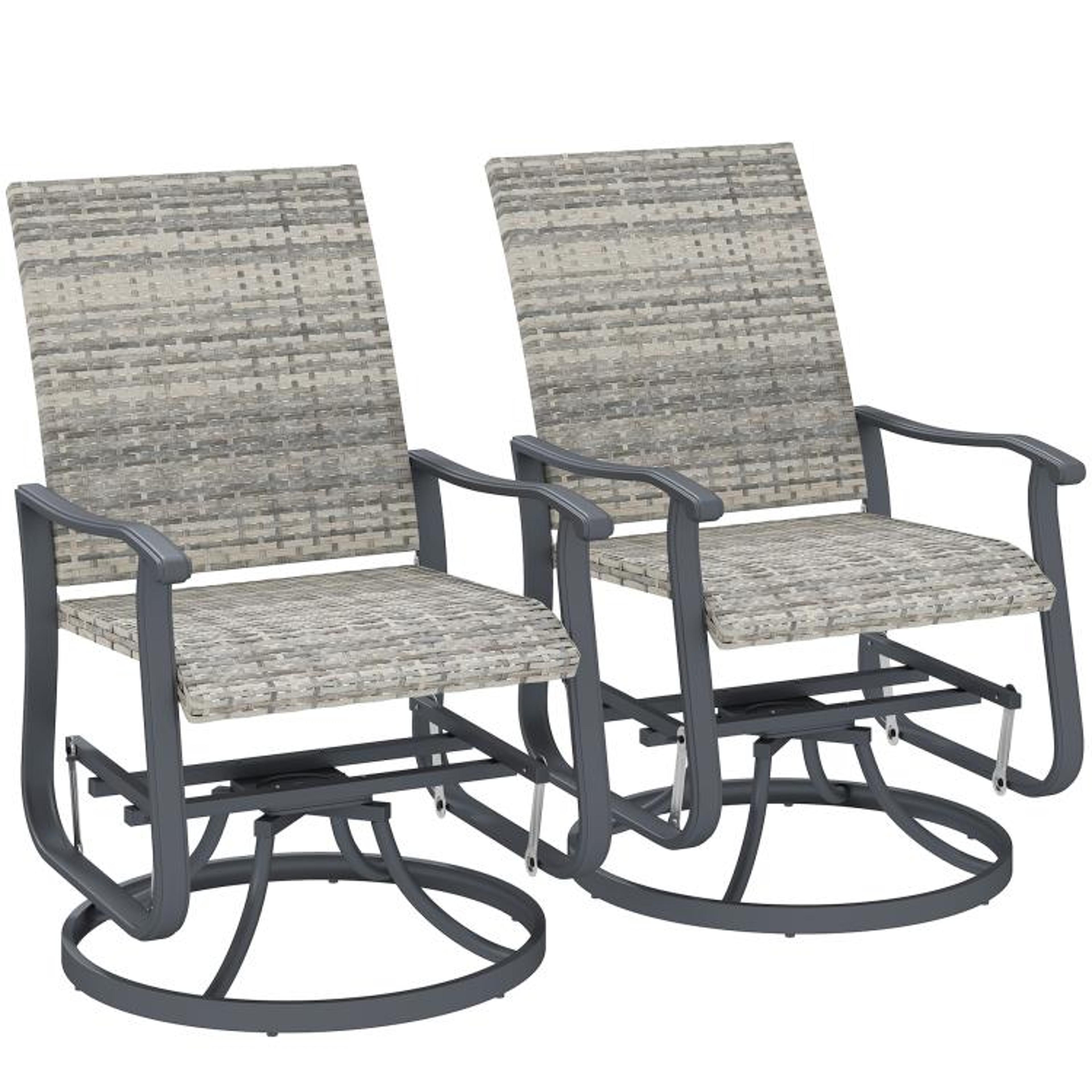 outdoor wicker swivel glider chairs set of 2 with steel frame yellow