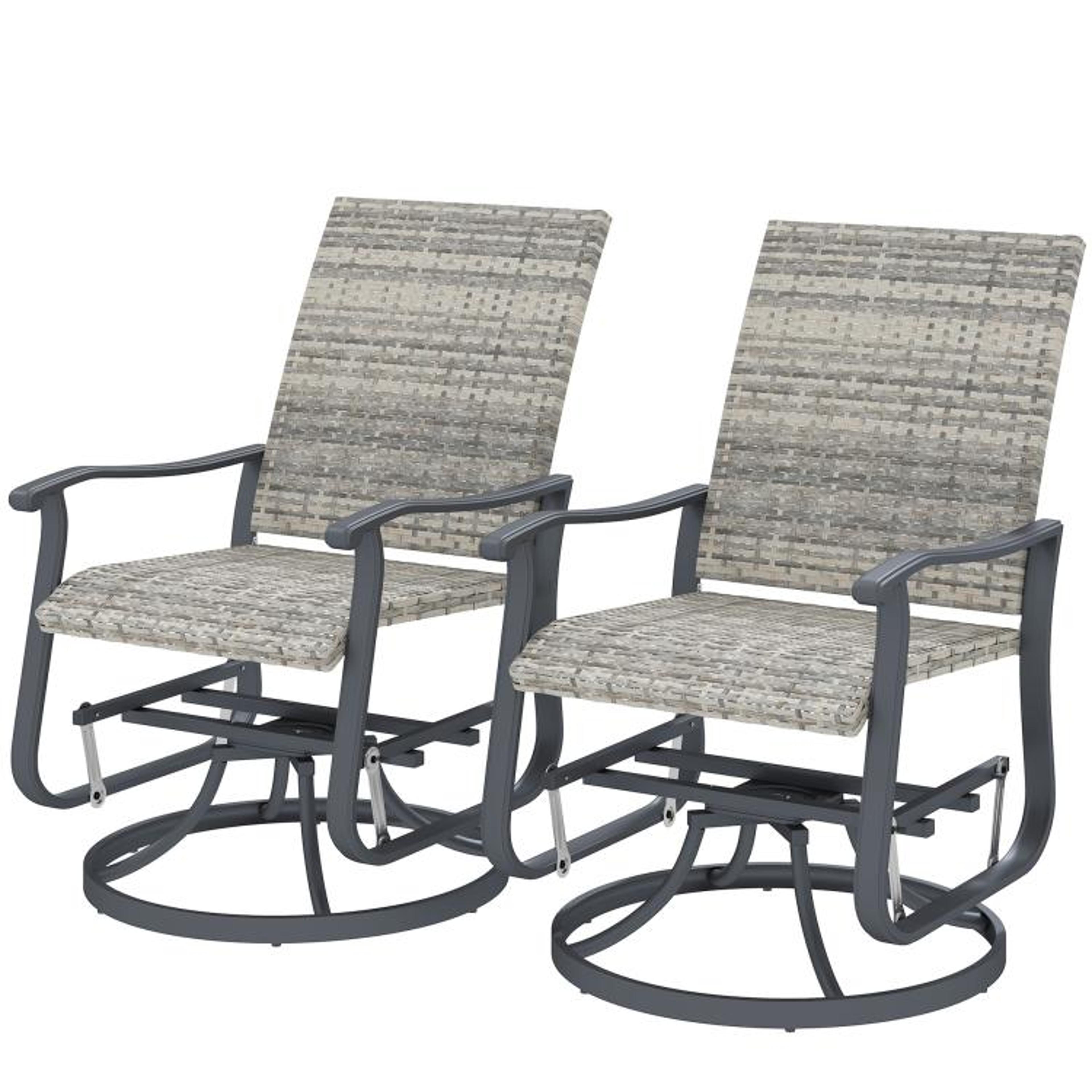 Outdoor Wicker Swivel Glider Chairs Set Of 2 With Steel Frame Yellow 1