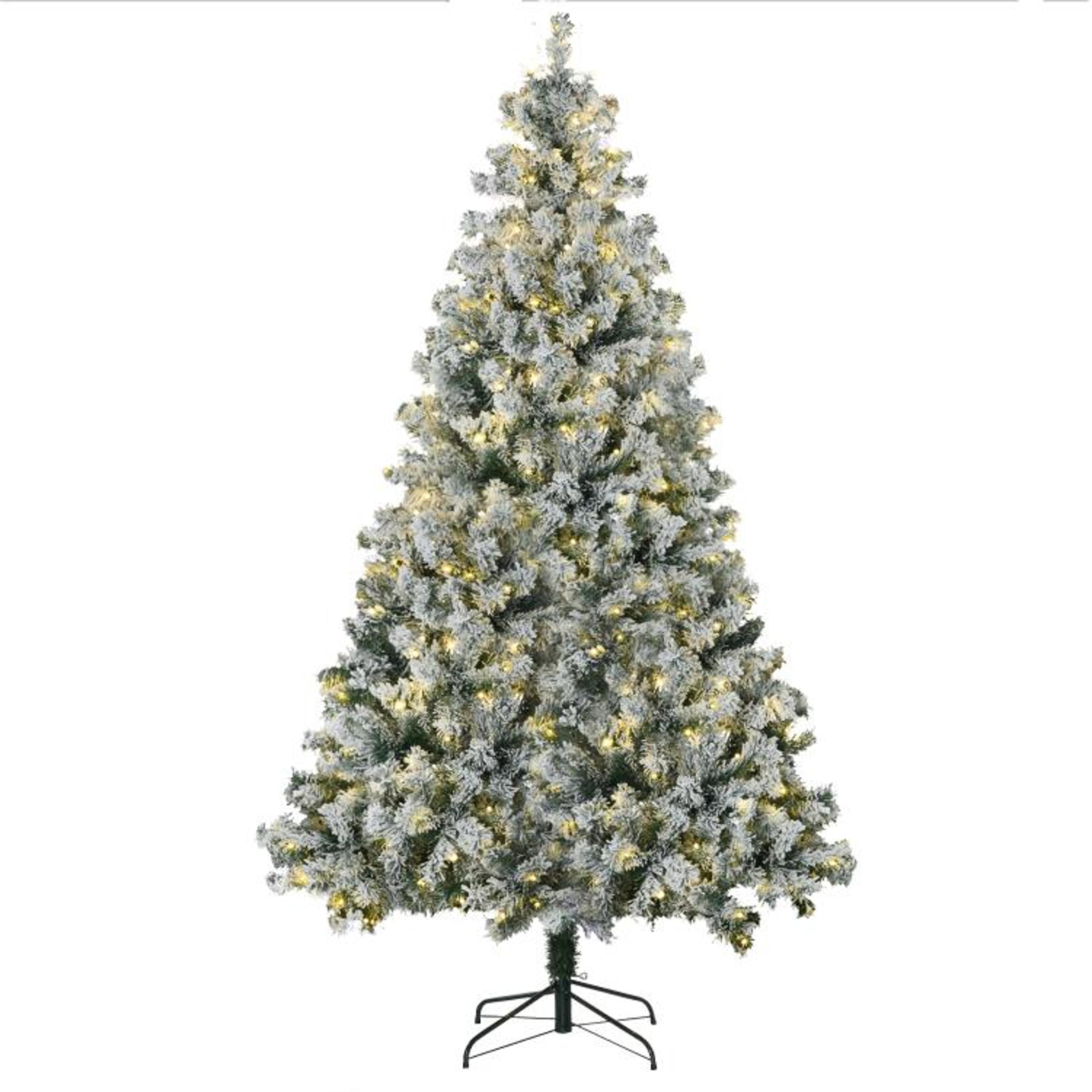 75 Ft PreLit Flocked Artificial Christmas Tree With 550 LED Lights 1
