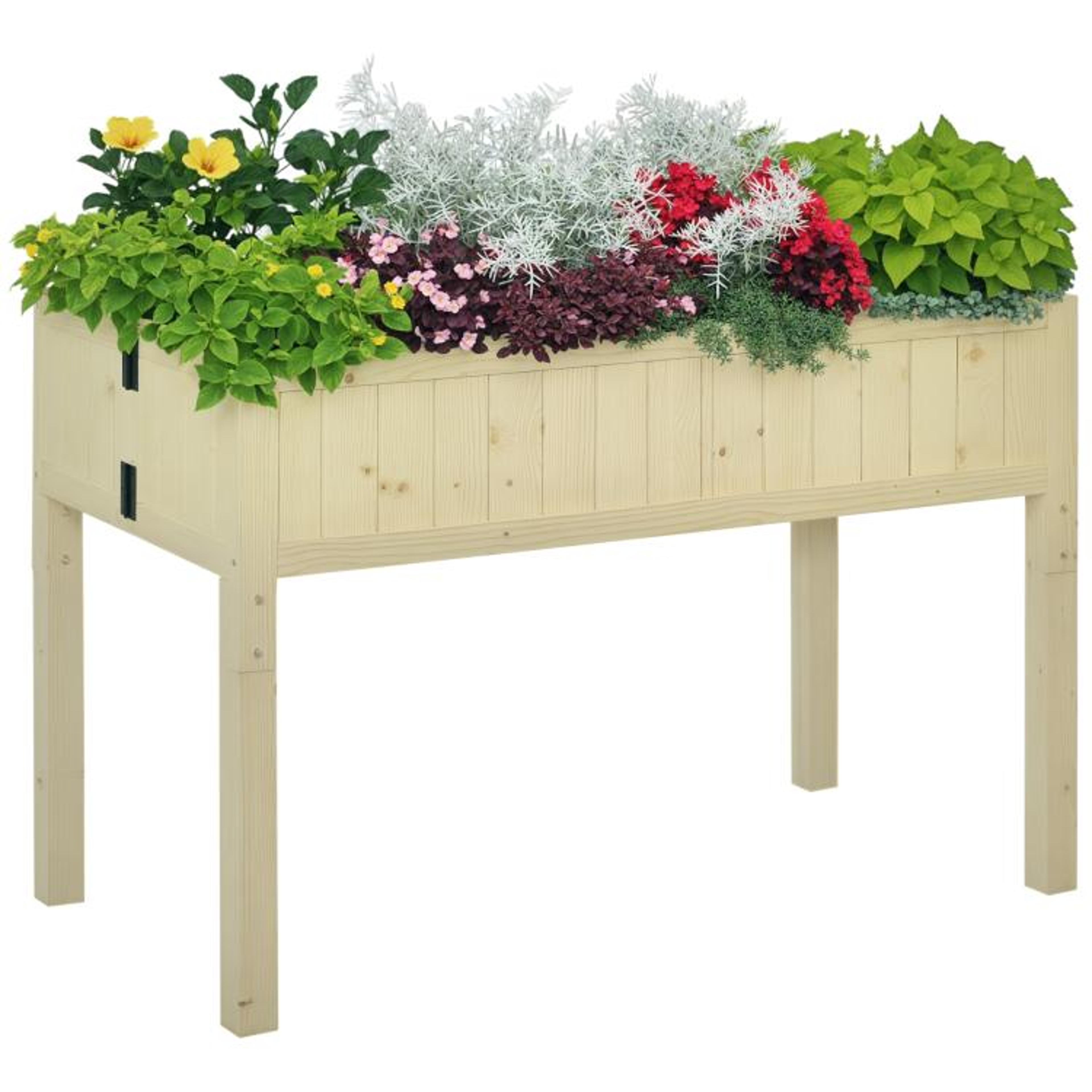 raised garden bed wooden planter box with space-saving folding design
