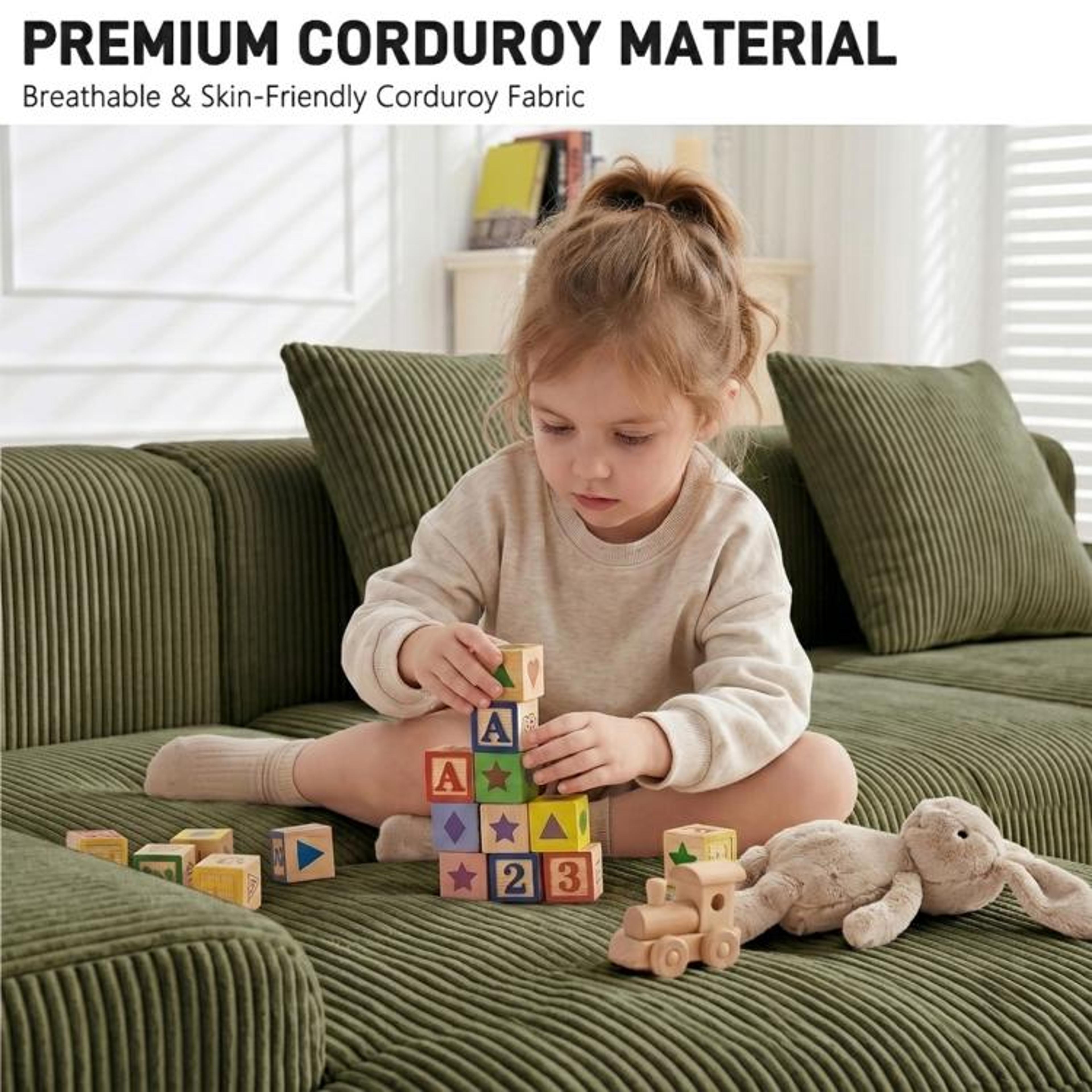118Inch Modular Sectional Cloud Couch With Movable Ottoman And Deep Seats 4
