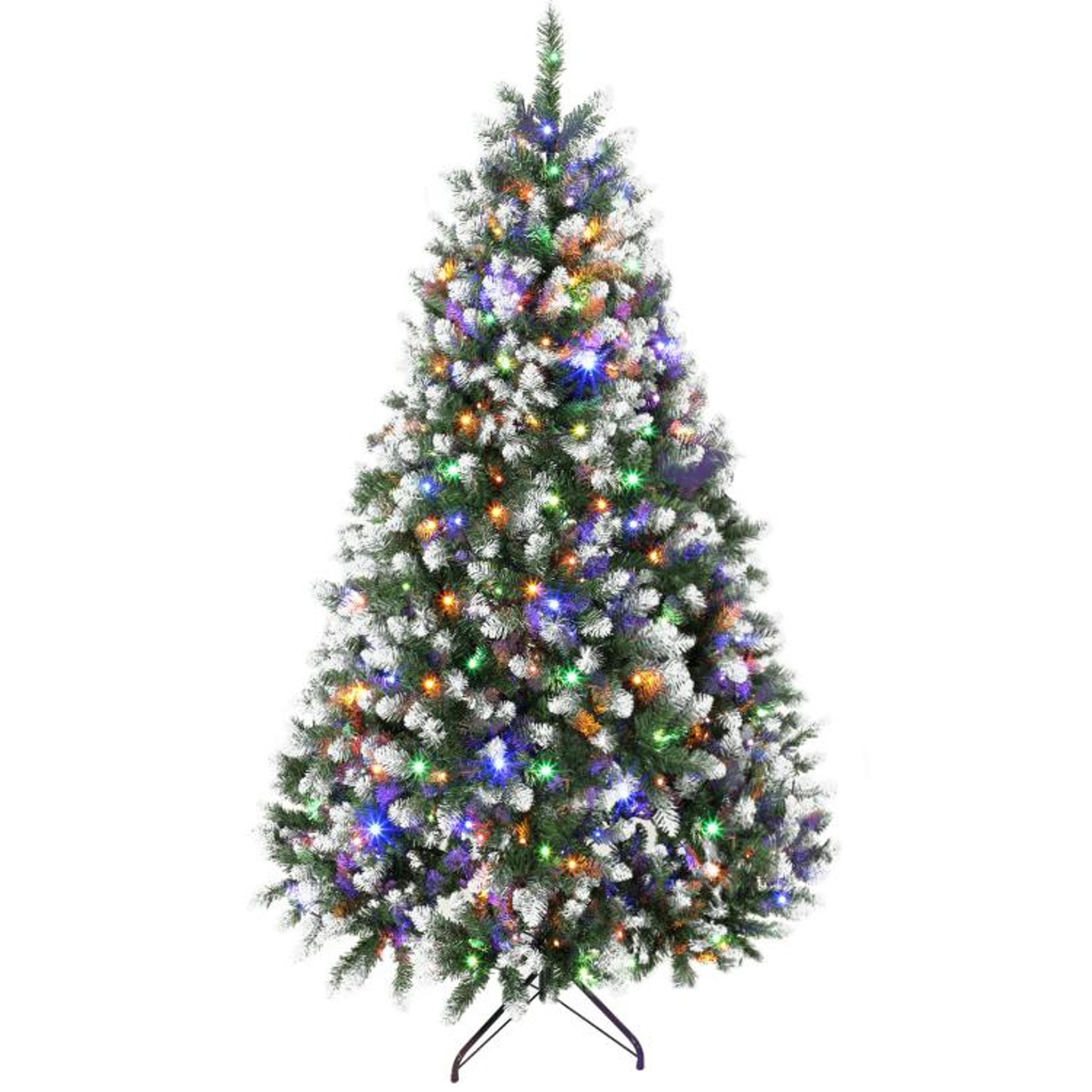 7.5ft pre-lit artificial christmas tree with snowy tips and 400 led lights