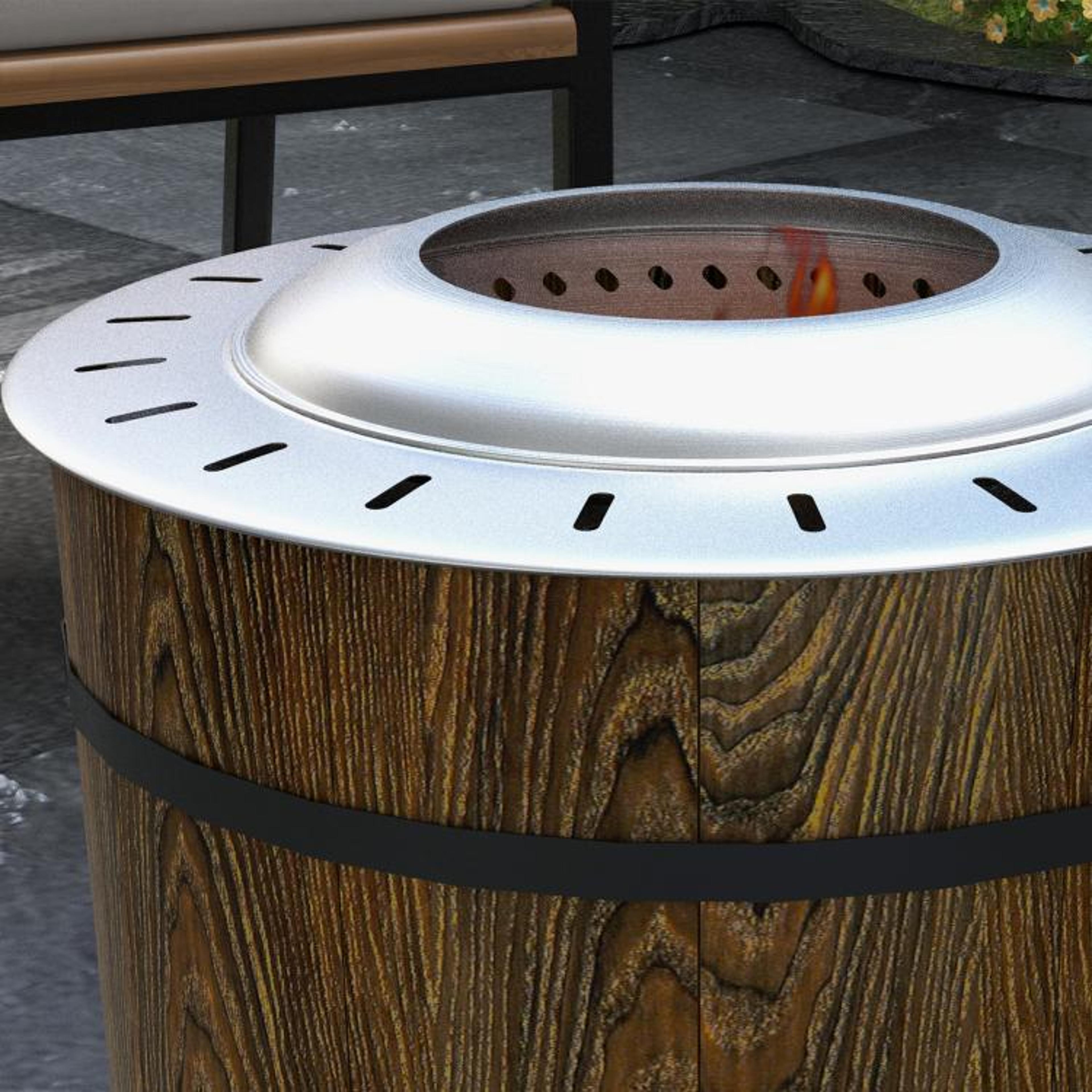 Smokeless Wood Burning Fire Pit With Fireproof Mat For Patio And Camping 3