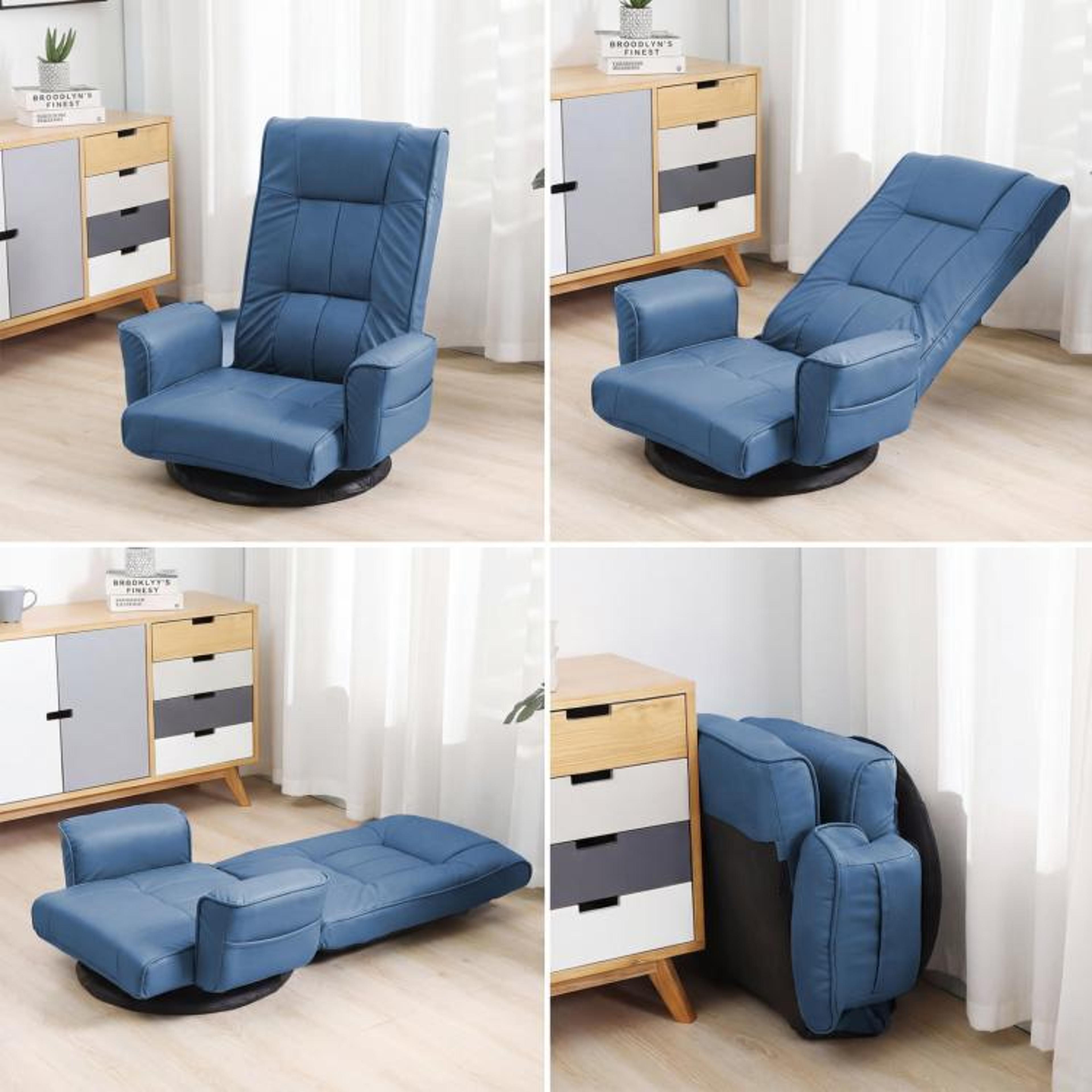 360 Swivel Gaming Floor Chair With 14Position Adjustable Backrest And Armrests 2