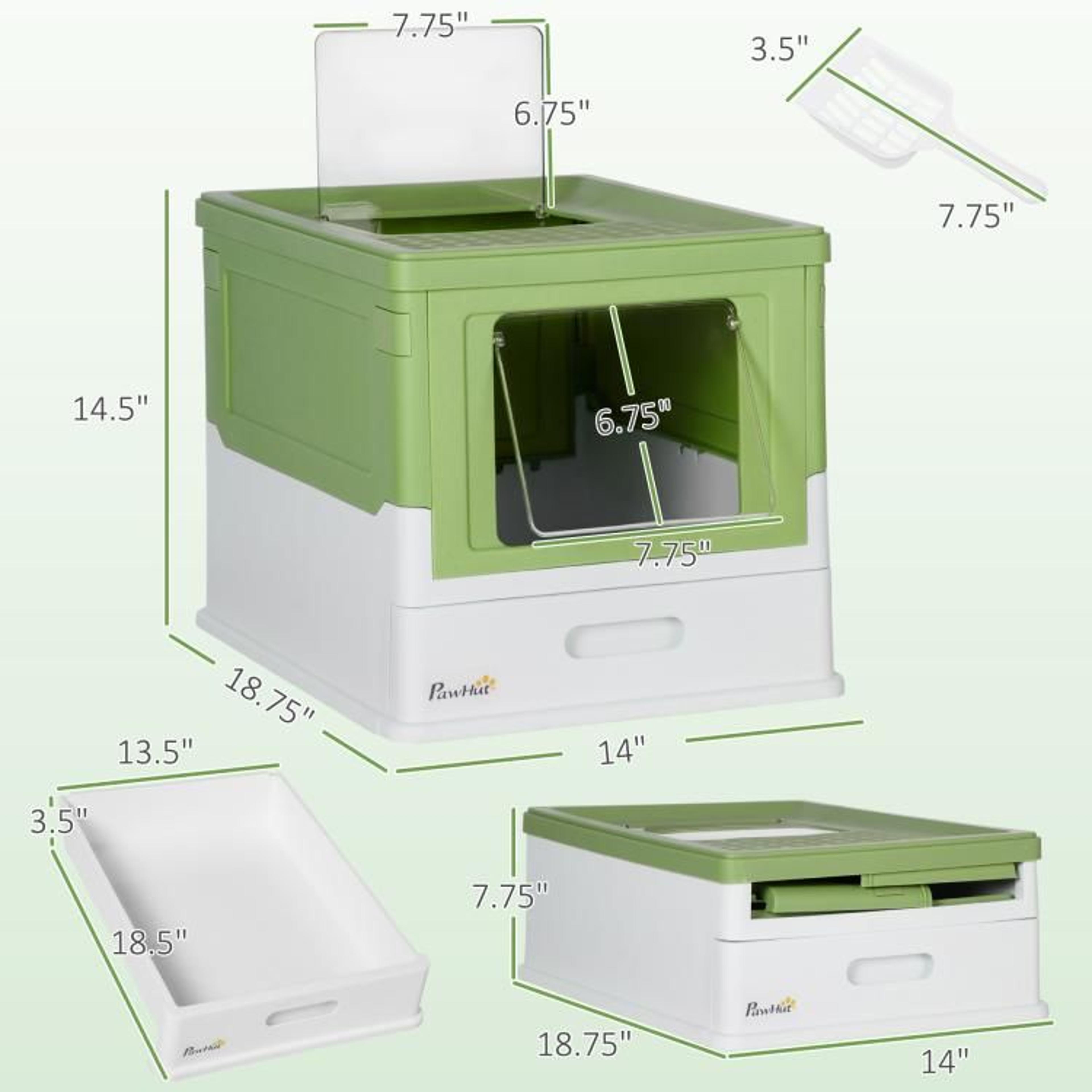 Enclosed Cat Litter Box With Front Entry Top Exit And PullOut Tray 4