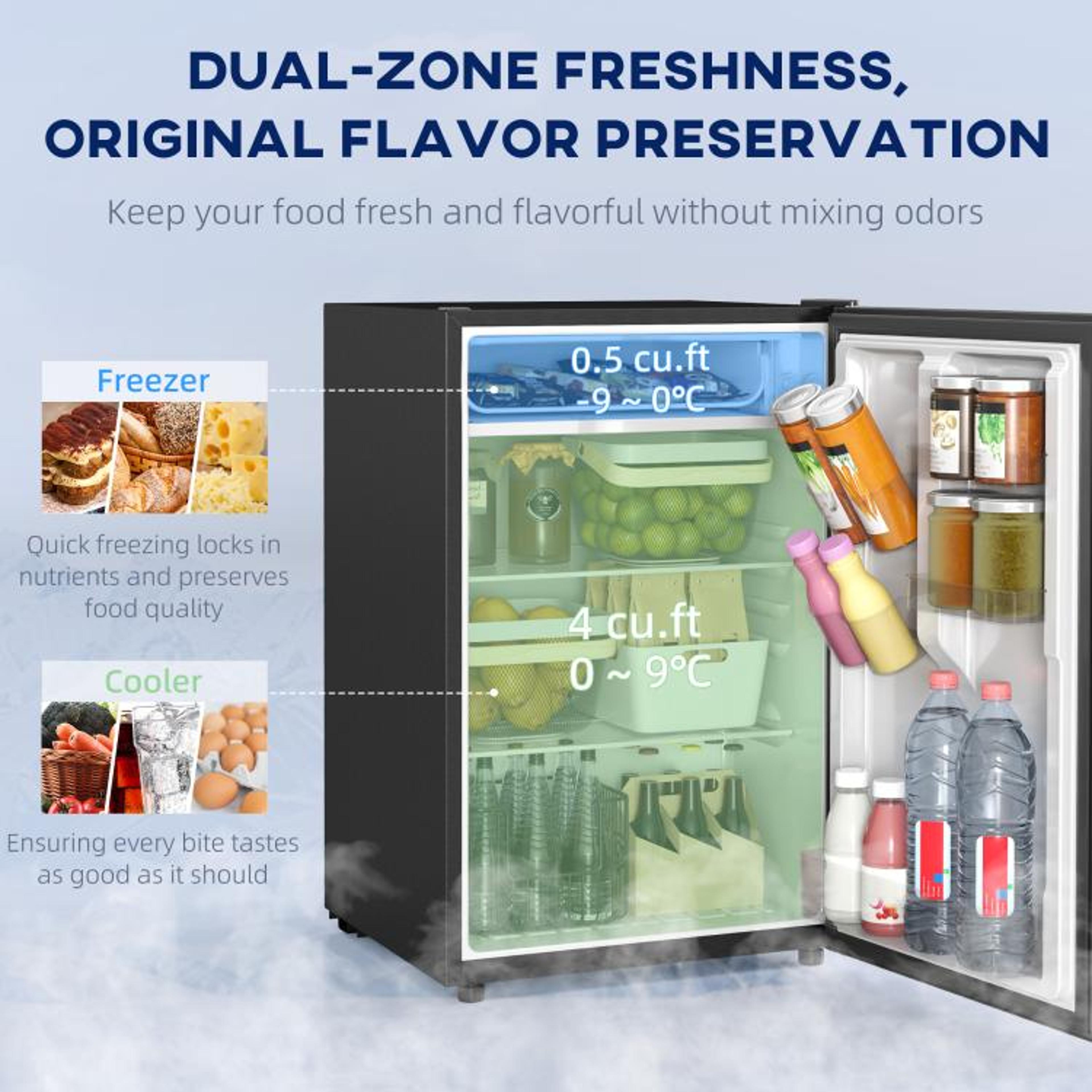 45 Cu Ft Mini Fridge With Freezer And Reversible Door Black 4