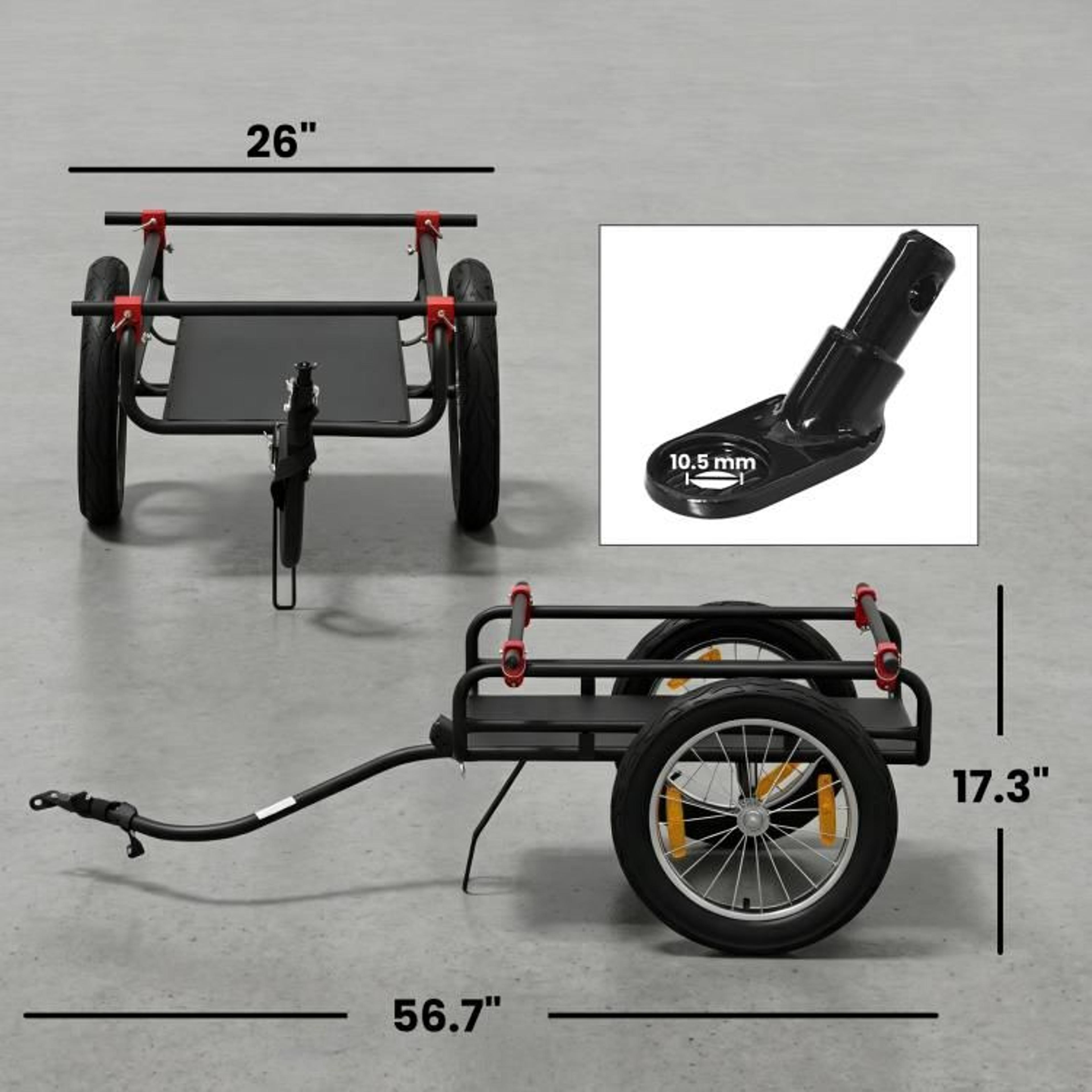 2in1 Bike Cargo Trailer And Handcart With 16Inch Pneumatic Wheels 4
