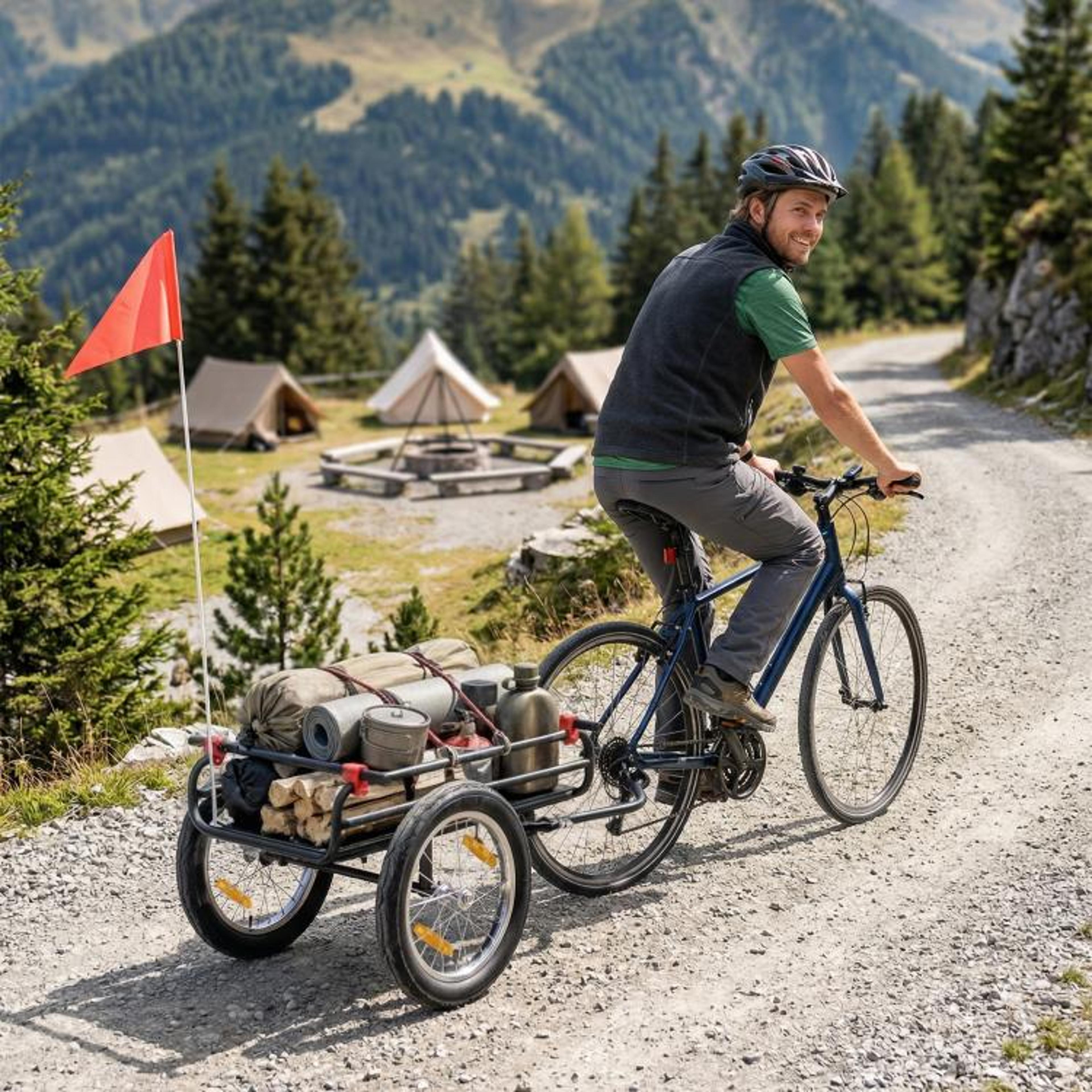 2in1 Bike Cargo Trailer And Handcart With 16Inch Pneumatic Wheels 2