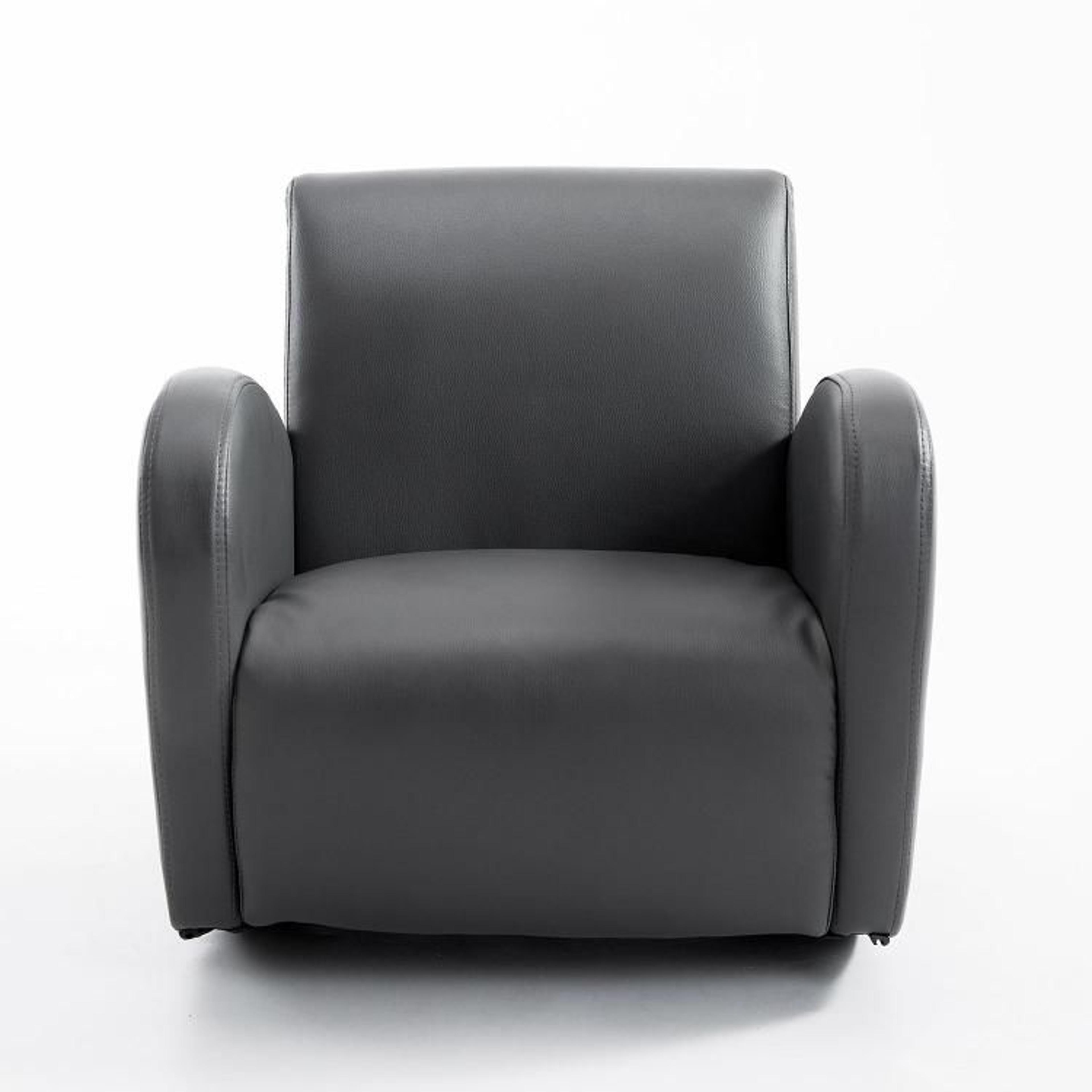Kids Rocking Chair With PU Leather Upholstery And Side Pockets  Gray 1