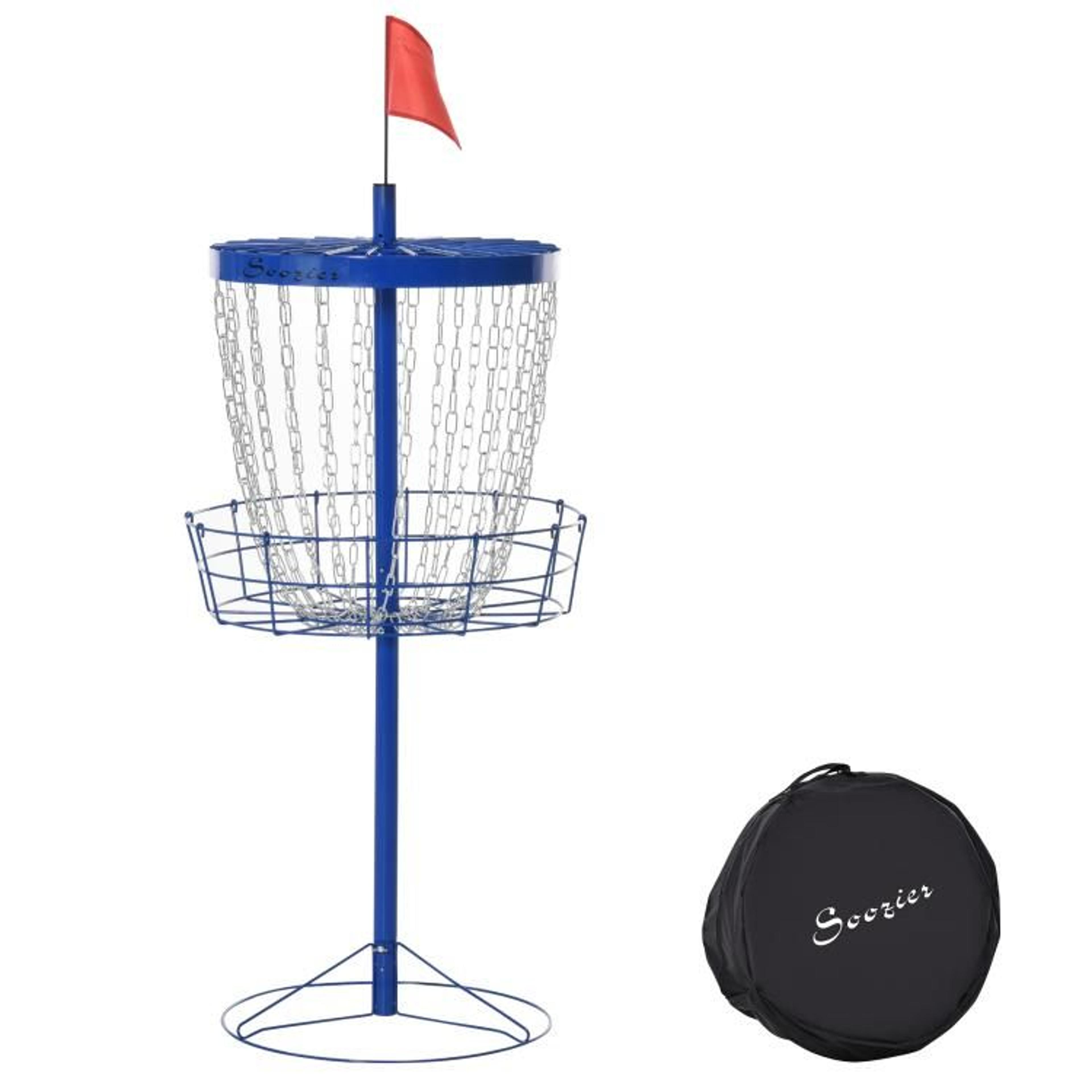 portable disc golf basket with 24 chains and carry bag  dark blue