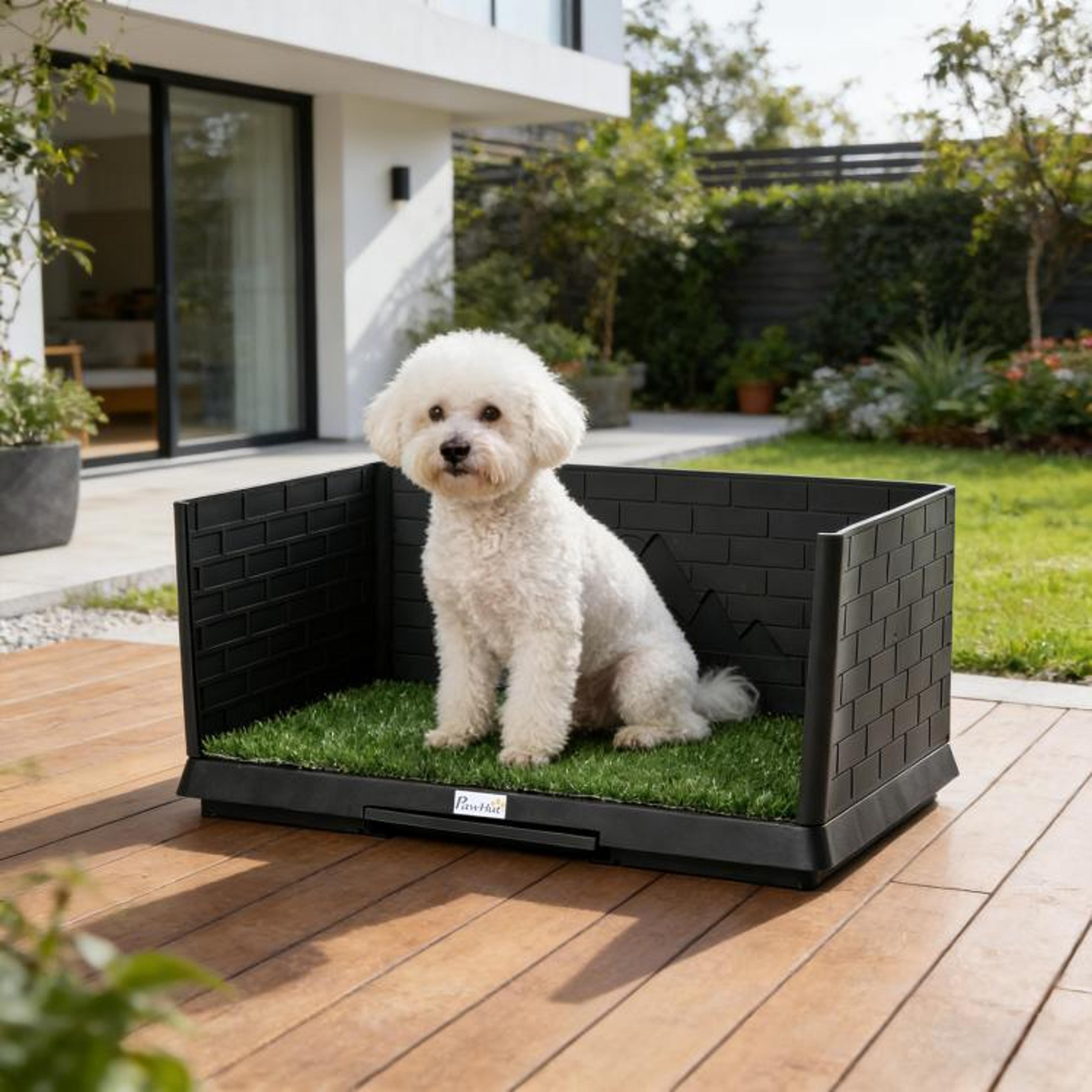 Dog Grass Potty Pad With High Walls And SlideOut Tray For Indoor Training 3