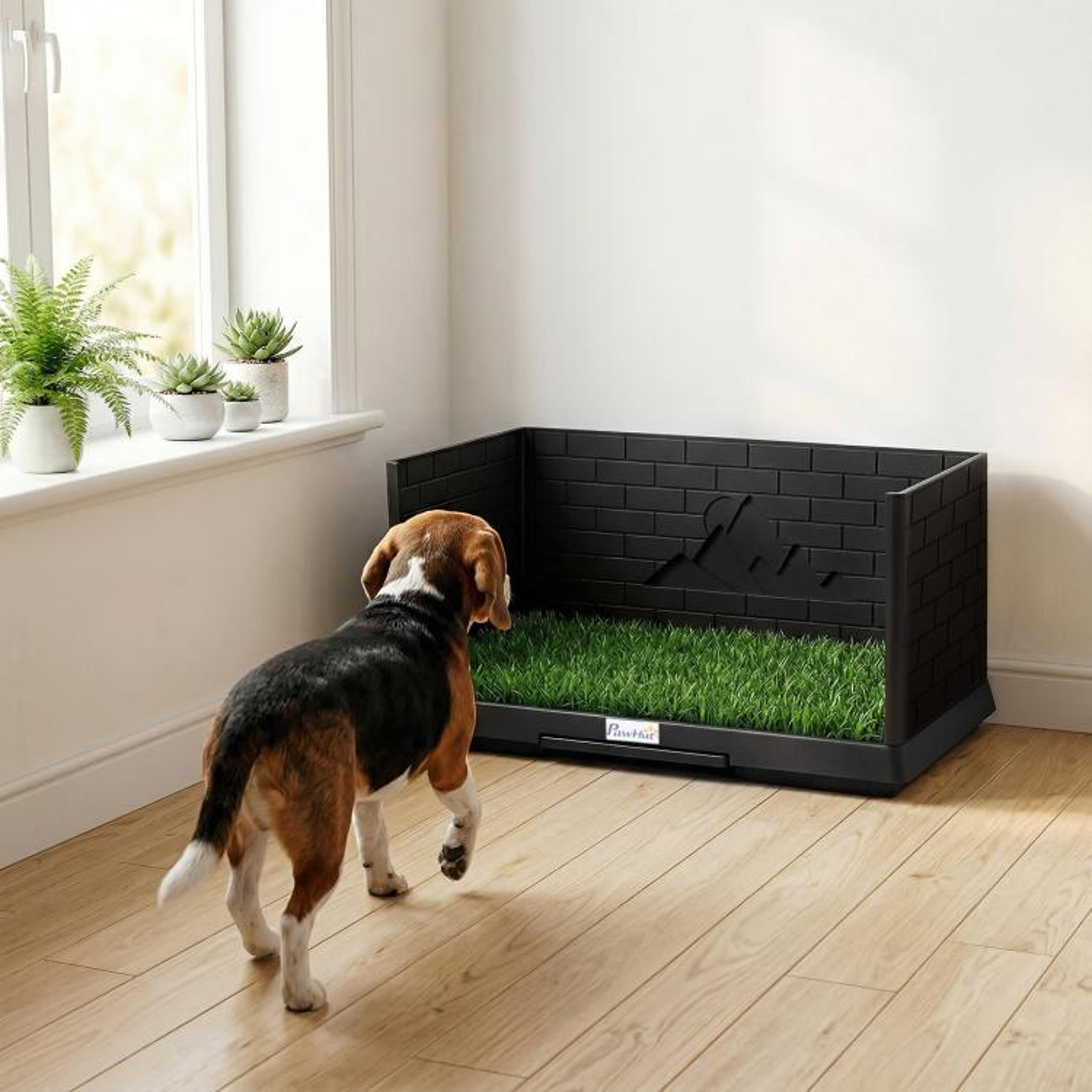 Dog Grass Potty Pad With High Walls And SlideOut Tray For Indoor Training 2