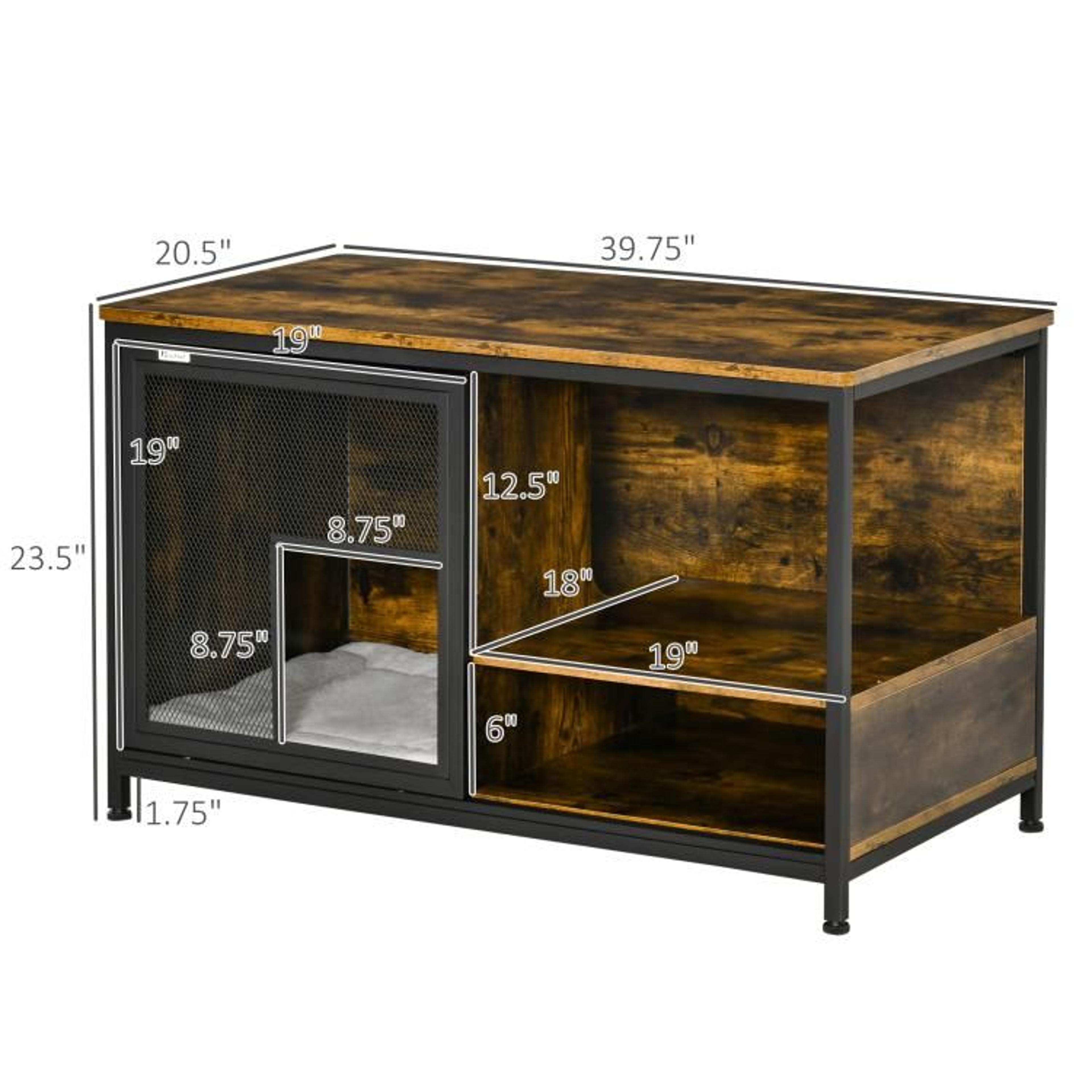 Wooden Cat House Furniture With Sliding Doors And Removable Cushion 4