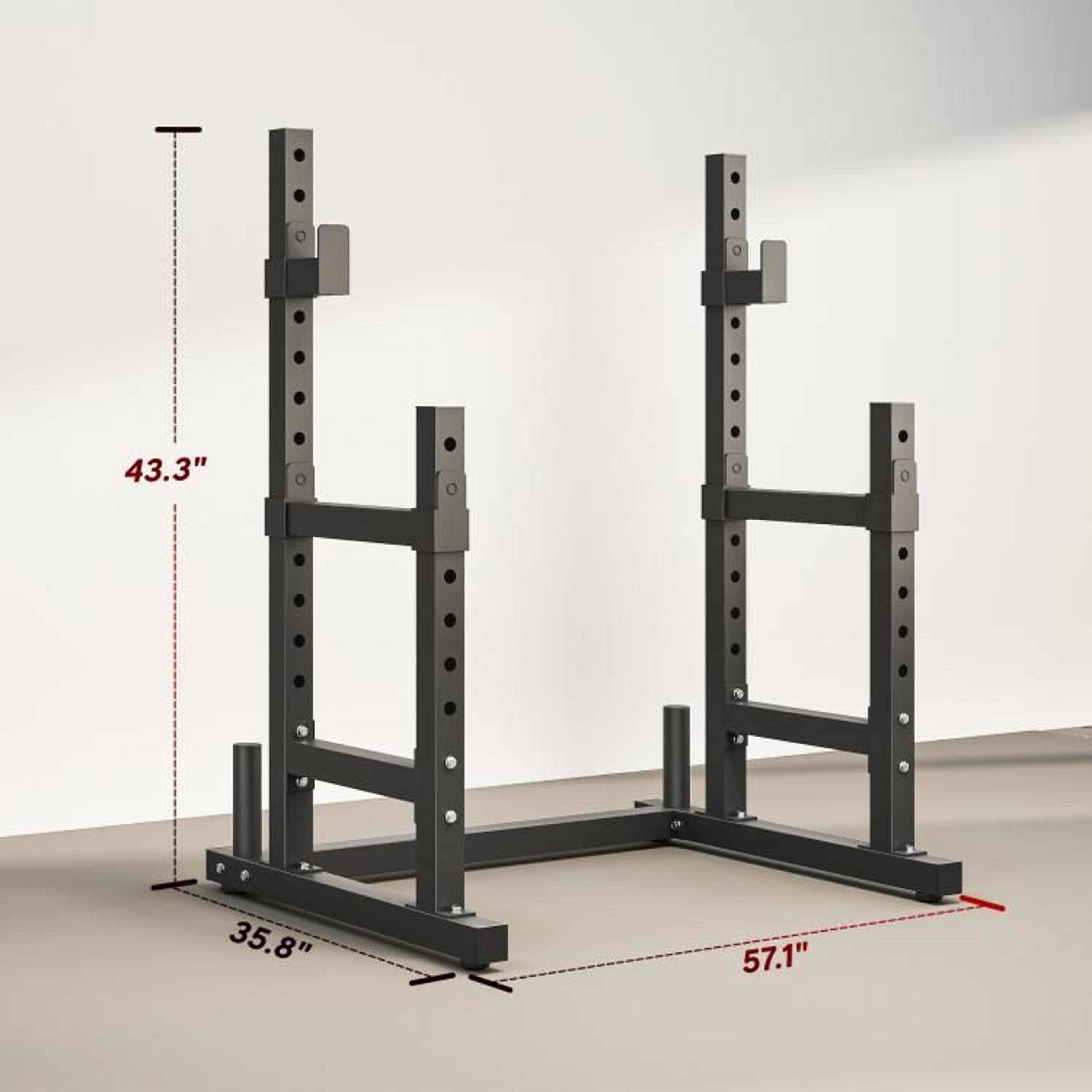 Adjustable Squat Rack With Dual Barbell Holders And 660 Lb Capacity For Home Gym 4