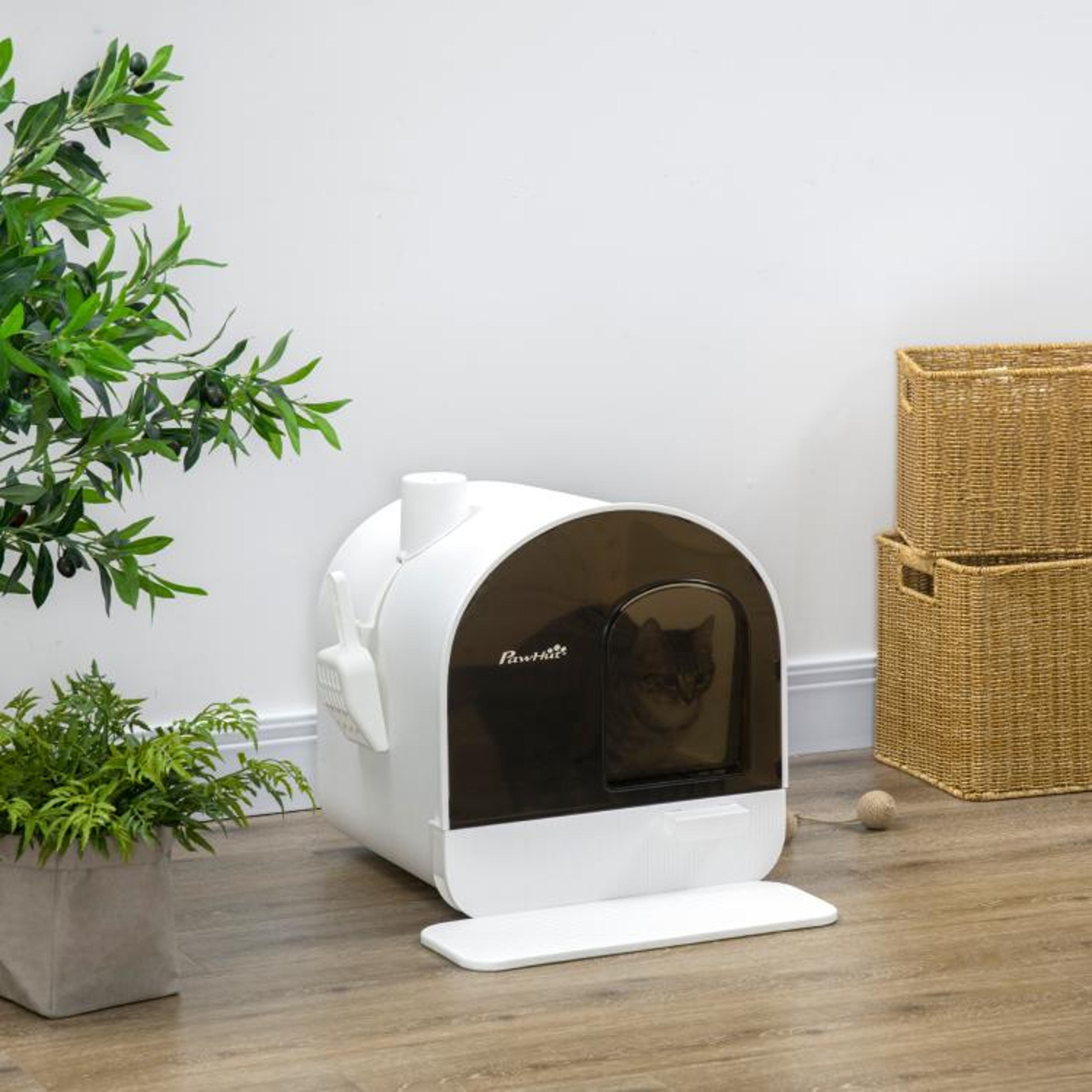 Enclosed Cat Litter Box With PullOut Drawer Scoop And Odor Filter 2