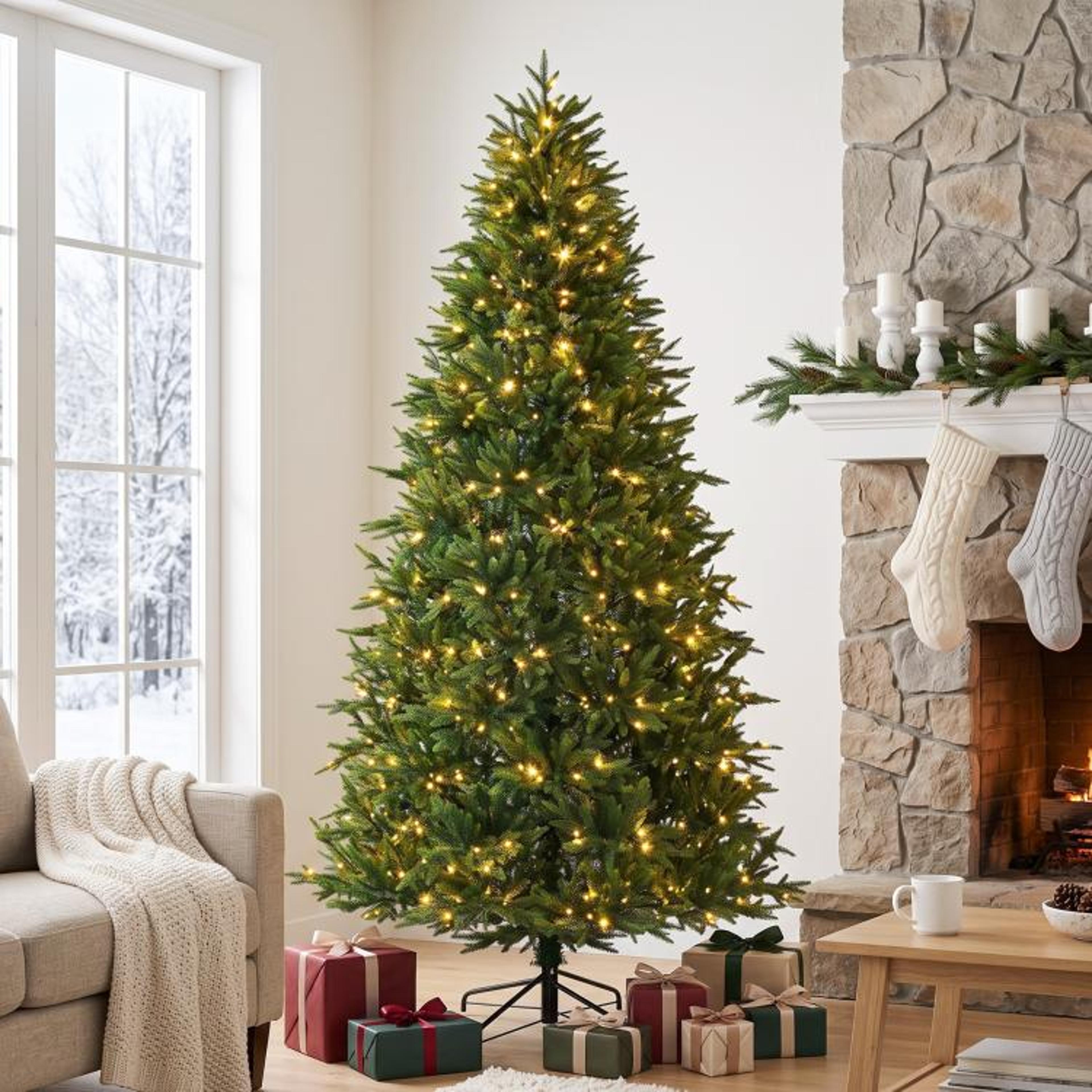 6ft PreLit Artificial Christmas Tree With DualColor LED Lights And Realistic PE Tips 3