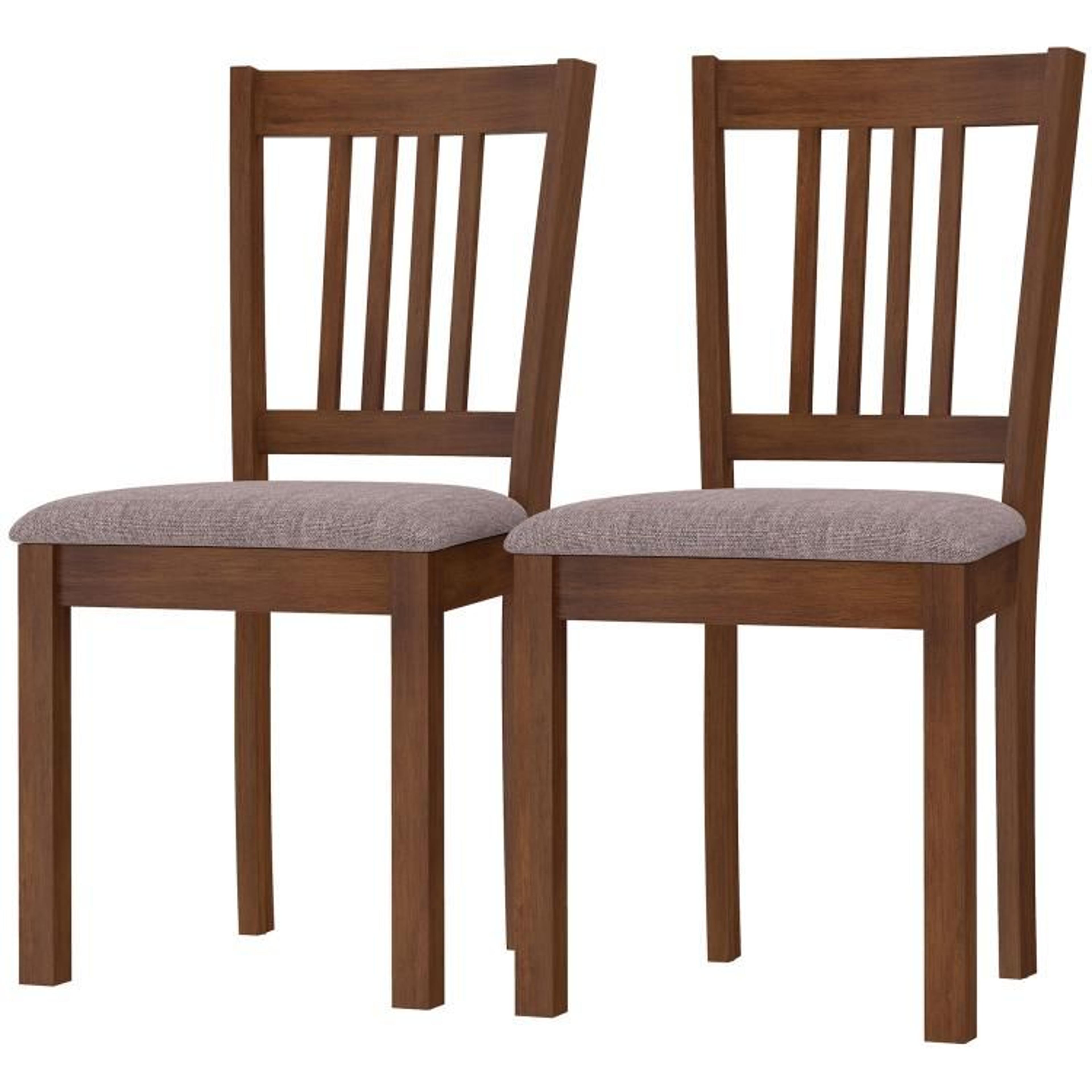 Upholstered Dining Chairs Set Of 2 With Walnut Rubberwood Frame And Padded Seats 1