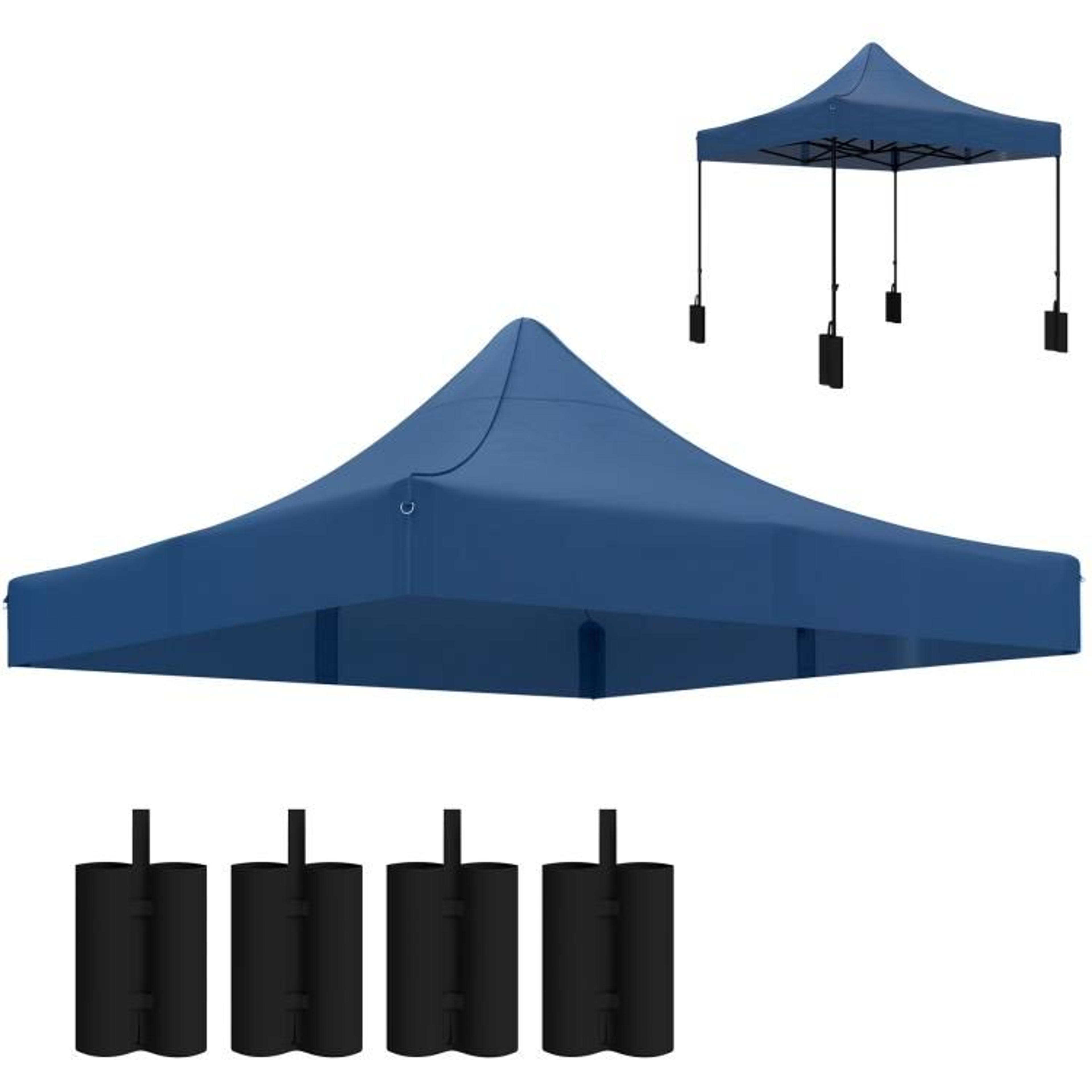 10' x 10' replacement canopy top with upf 50+ protection and 4 sandbags navy blue