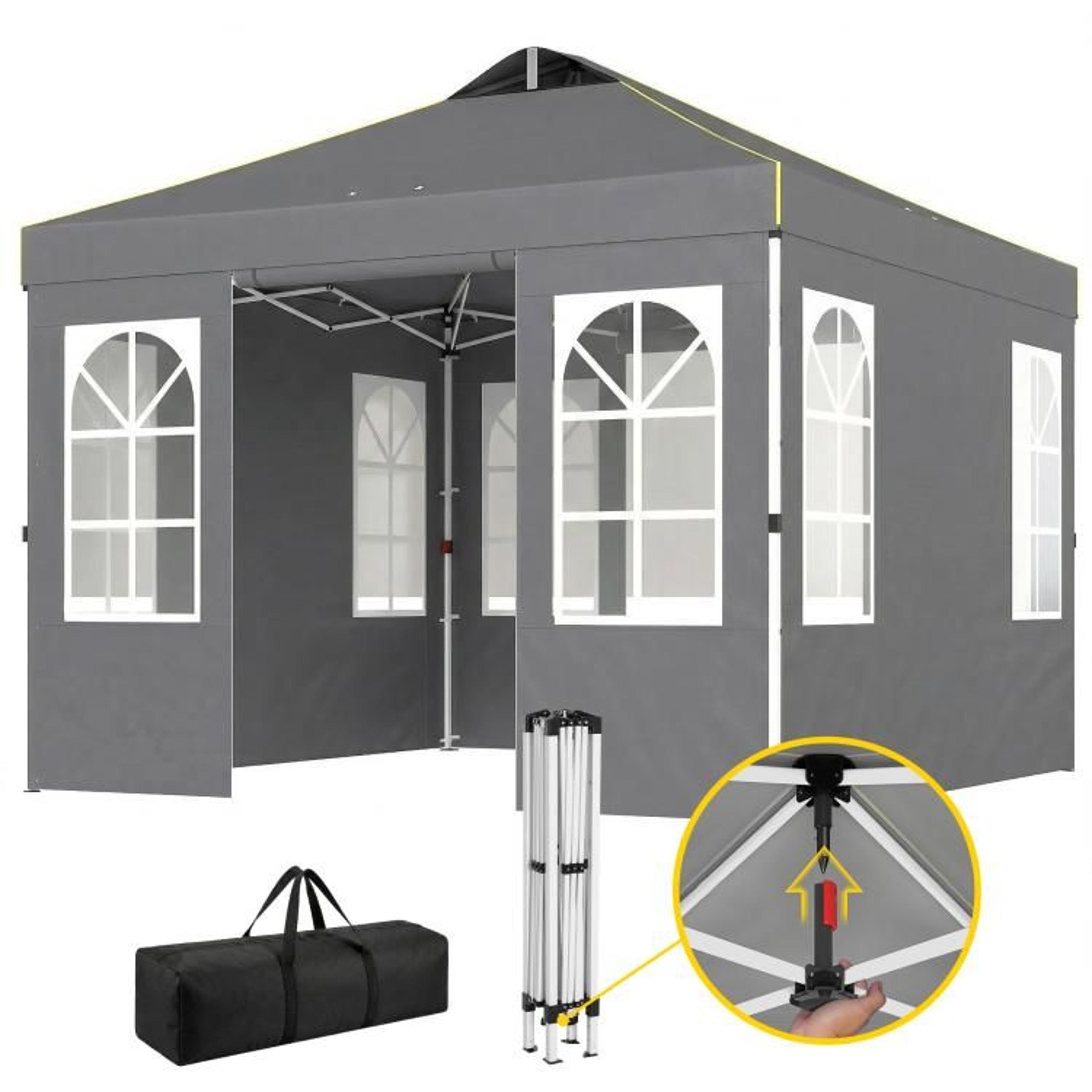96 X 96 Ft Pop Up Canopy Tent With Sidewalls And UPF 50 Sun Protection 1