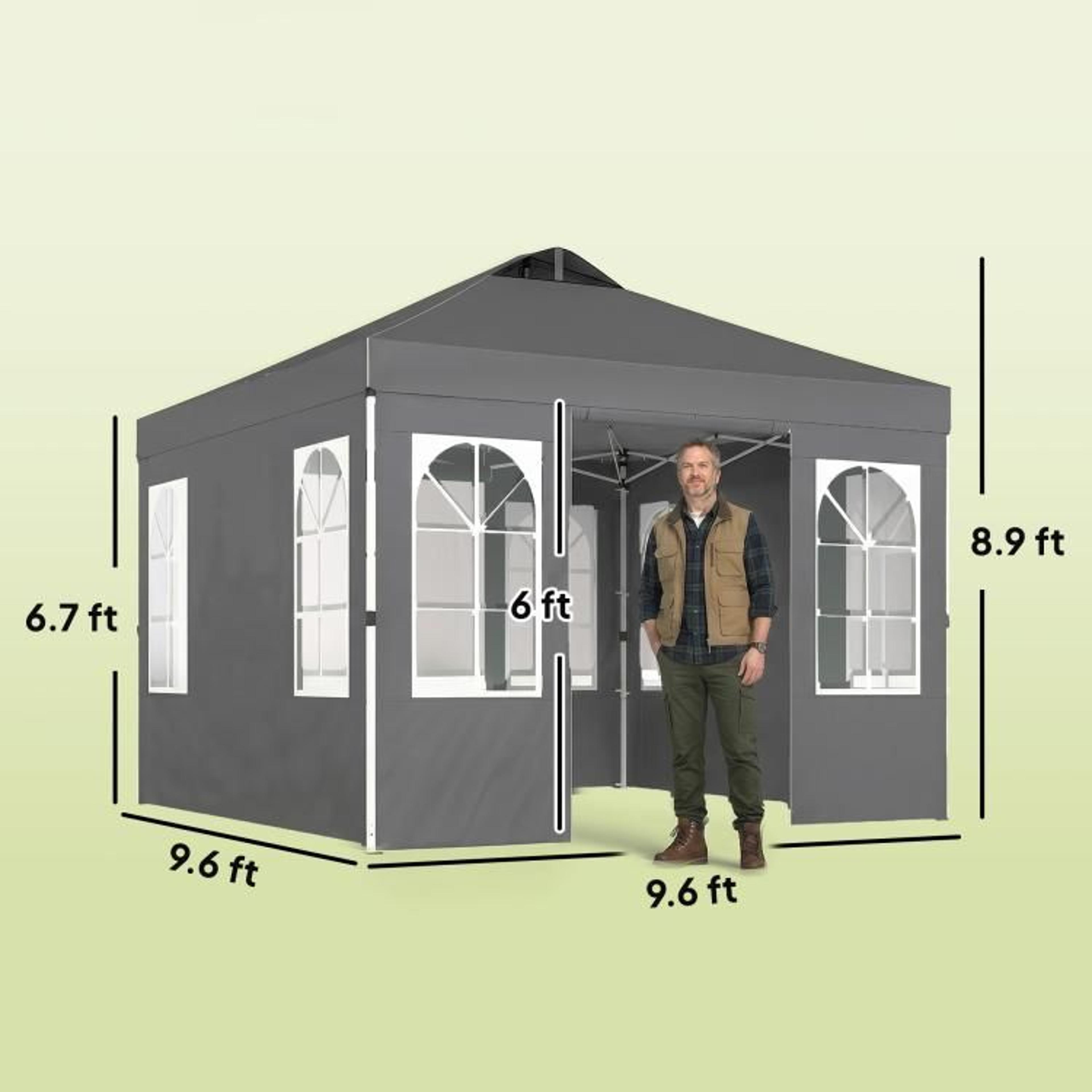 96 X 96 Ft Pop Up Canopy Tent With Sidewalls And UPF 50 Sun Protection 4