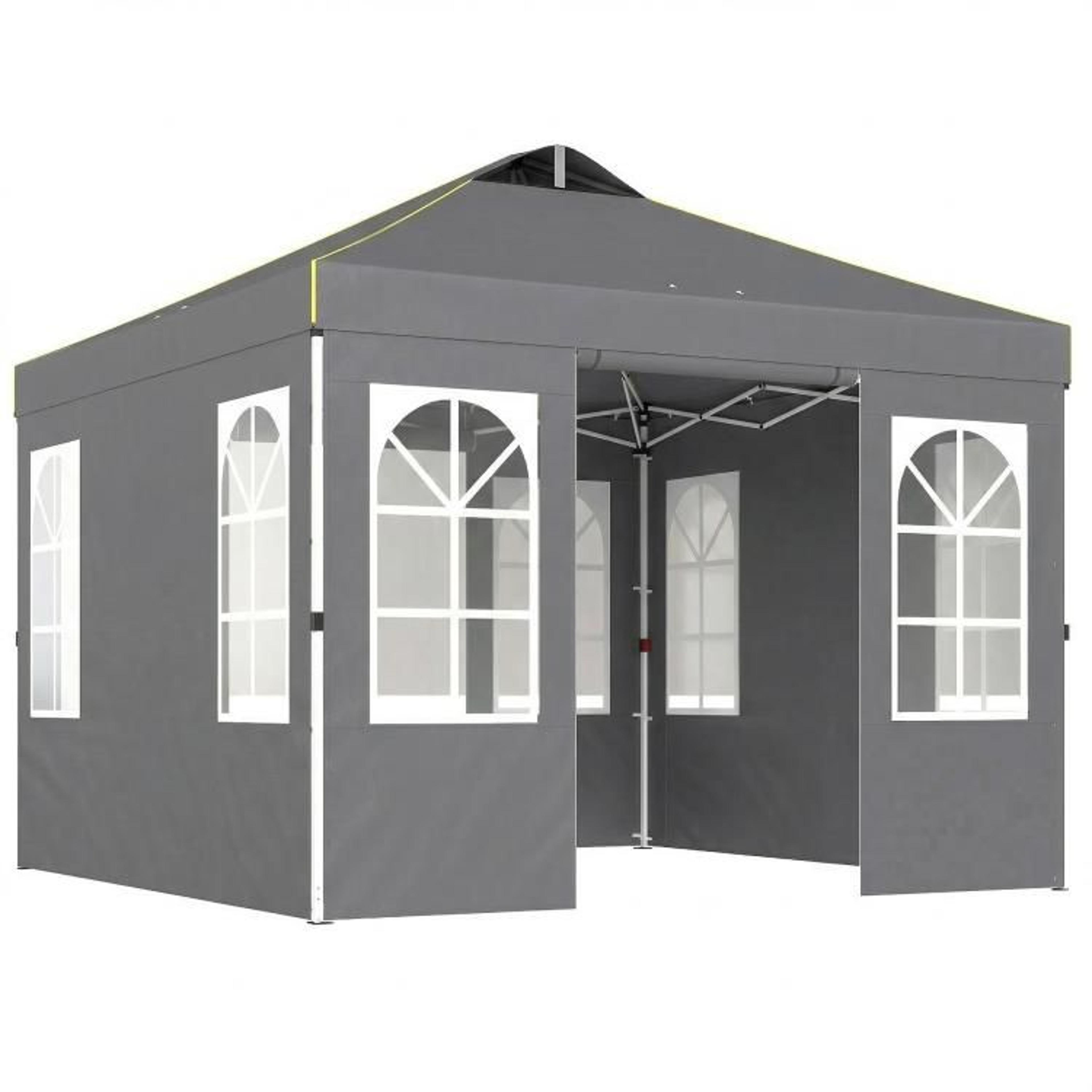 9.6 x 9.6 ft pop up canopy tent with sidewalls and upf 50+ sun protection