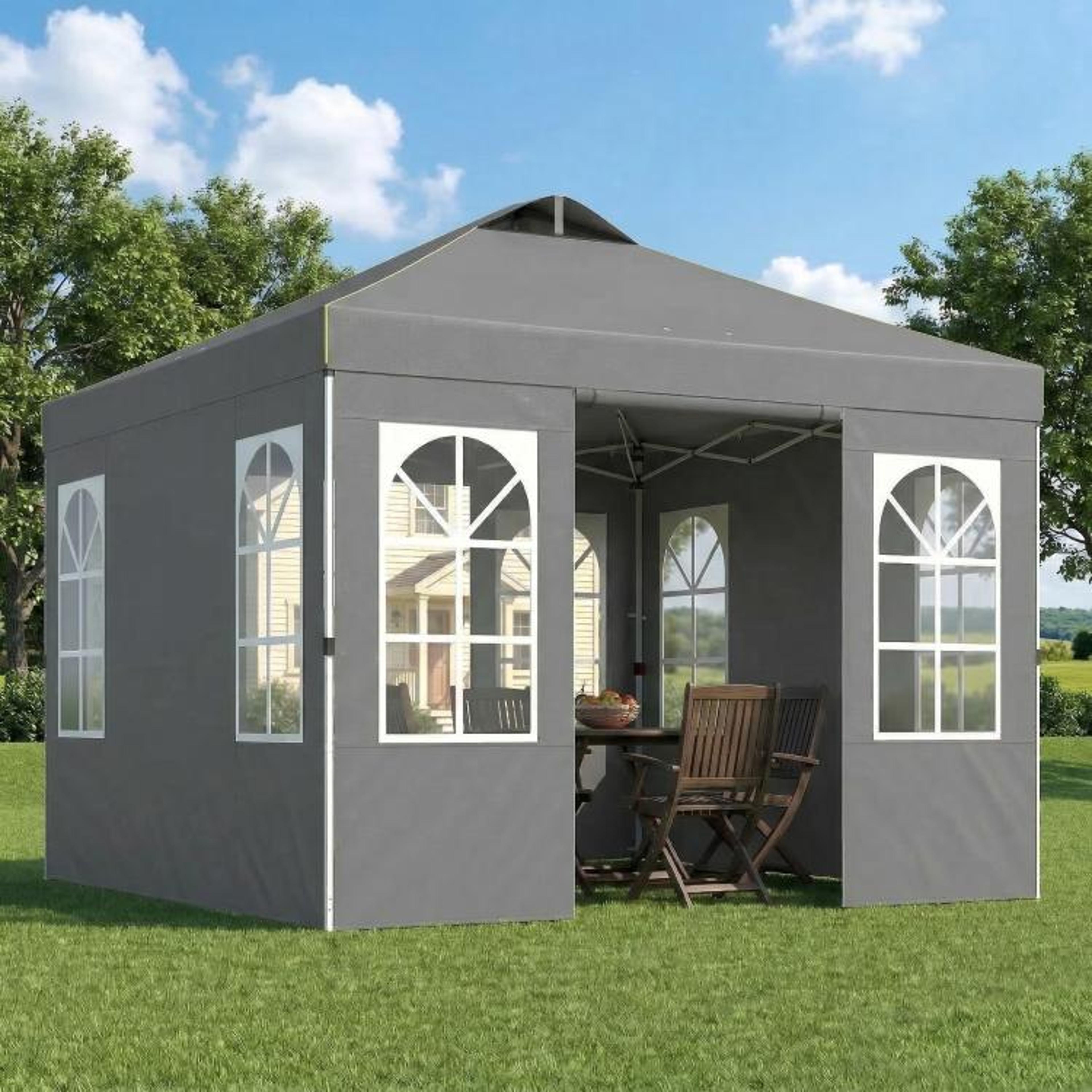96 X 96 Ft Pop Up Canopy Tent With Sidewalls And UPF 50 Sun Protection 2