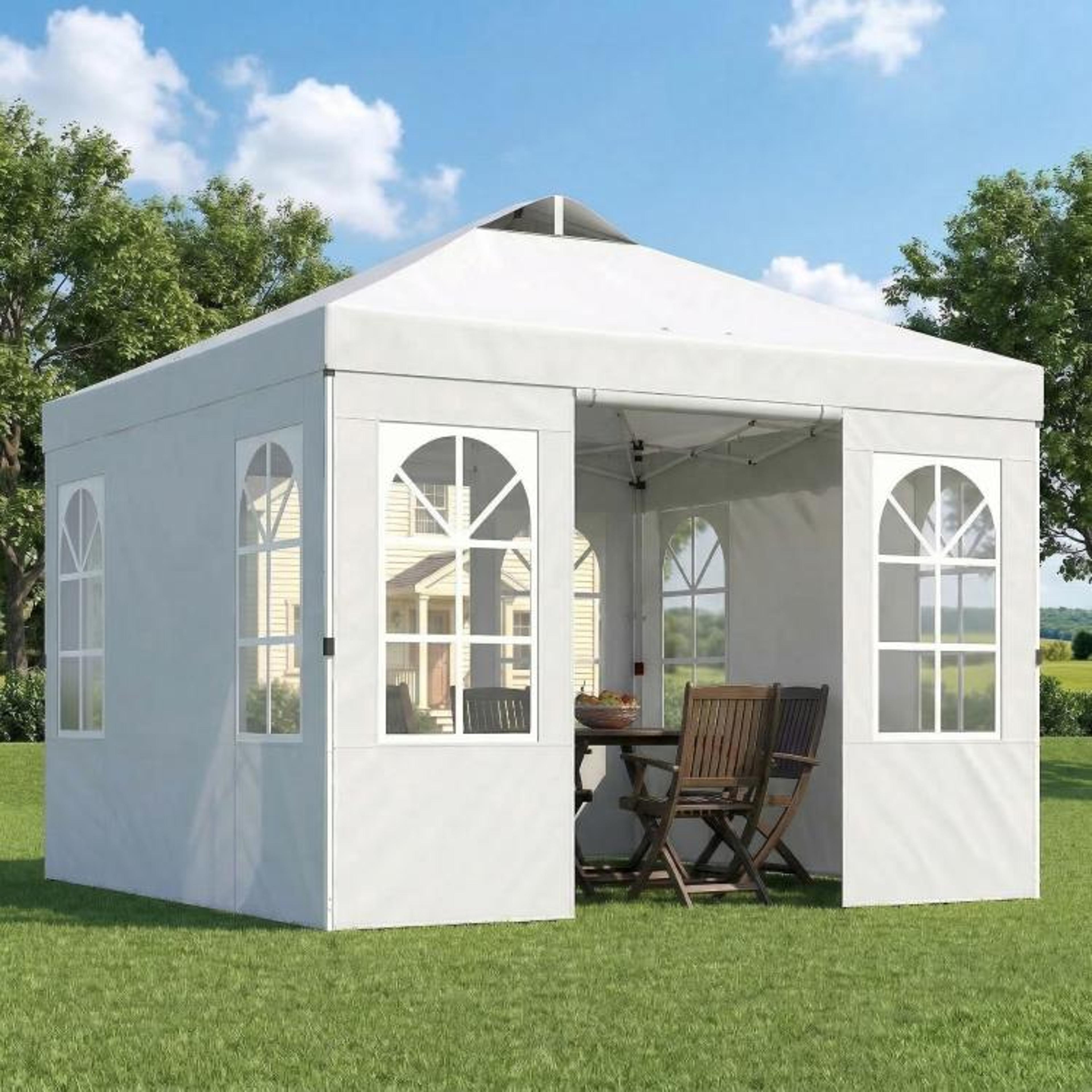 96 X 96 Ft Pop Up Canopy Tent With Sidewalls And  Sun Protection 2