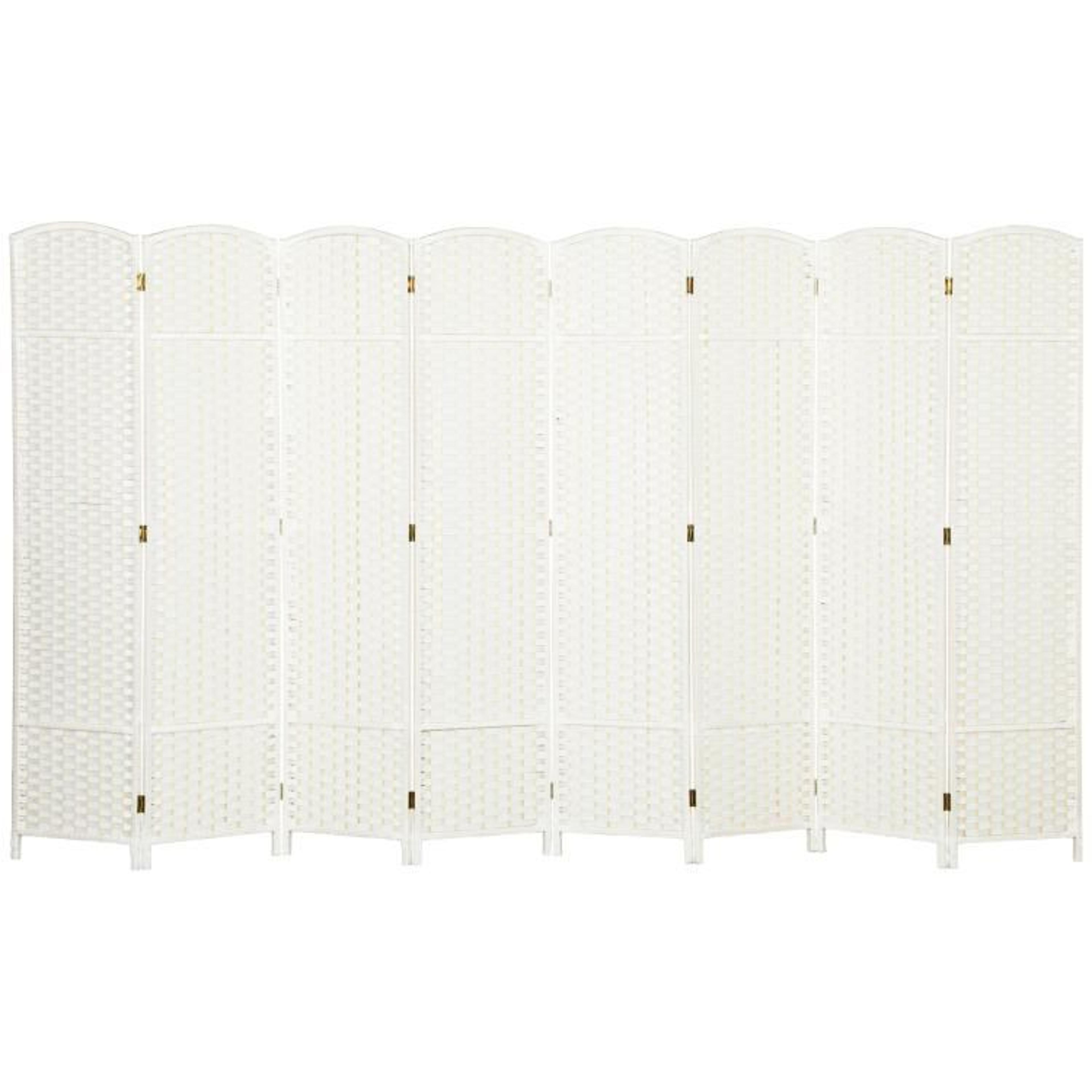 8Panel Folding Room Divider Screen With Freestanding White Privacy Panels 1