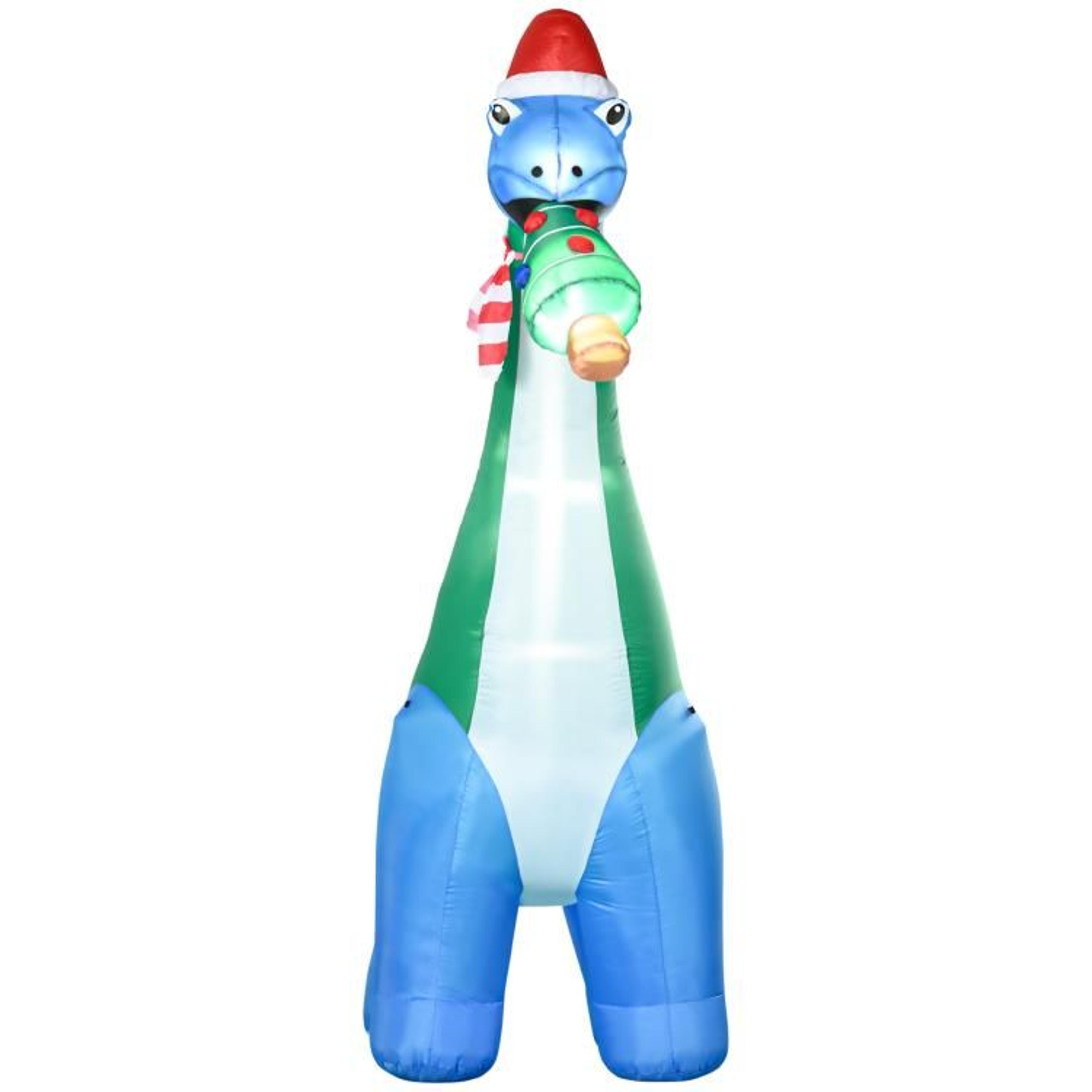 11 Ft Christmas Inflatable Dinosaur With LED Lights And Christmas Tree 1