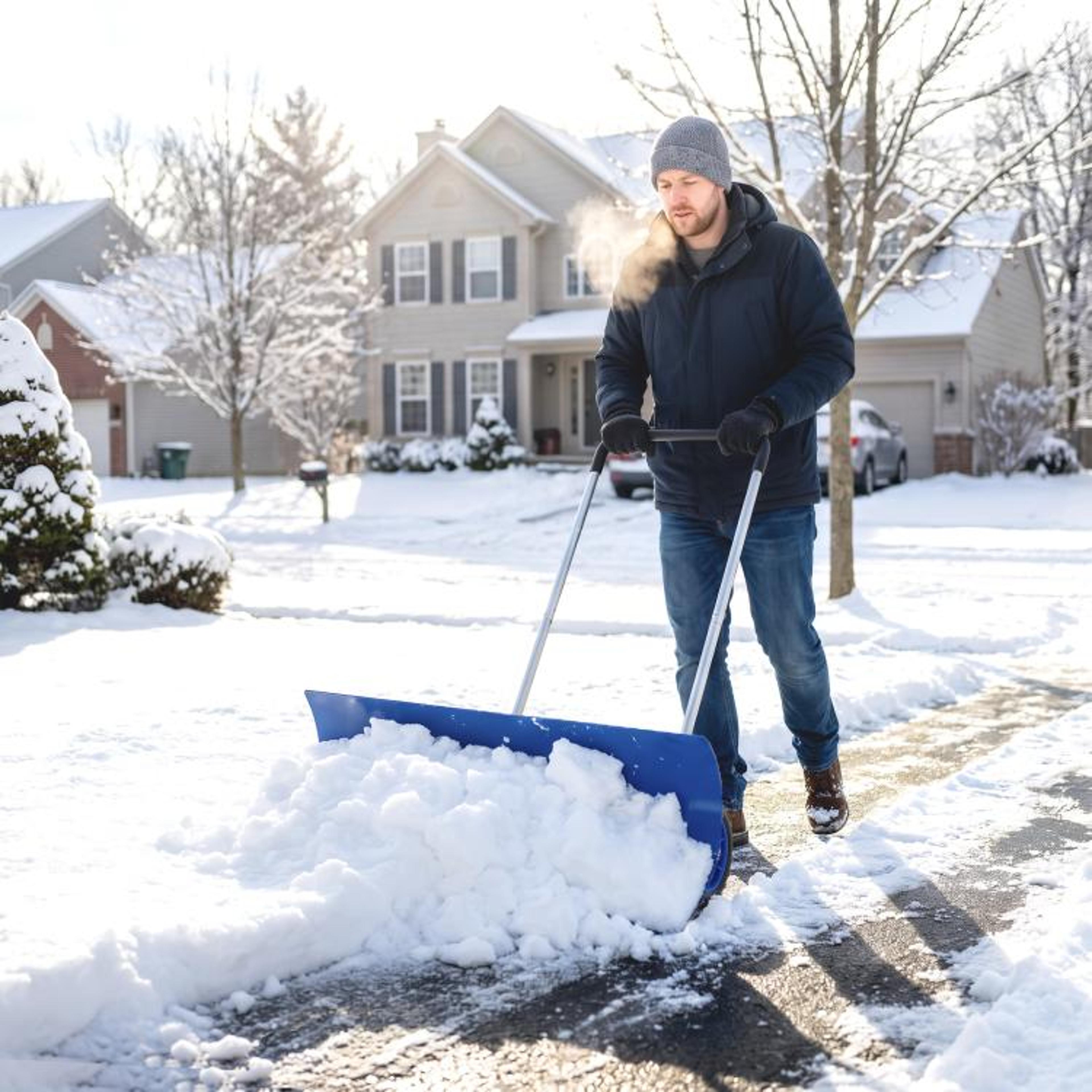 37Inch Wide Snow Shovel With Wheels And Adjustable Ergonomic Handle 2