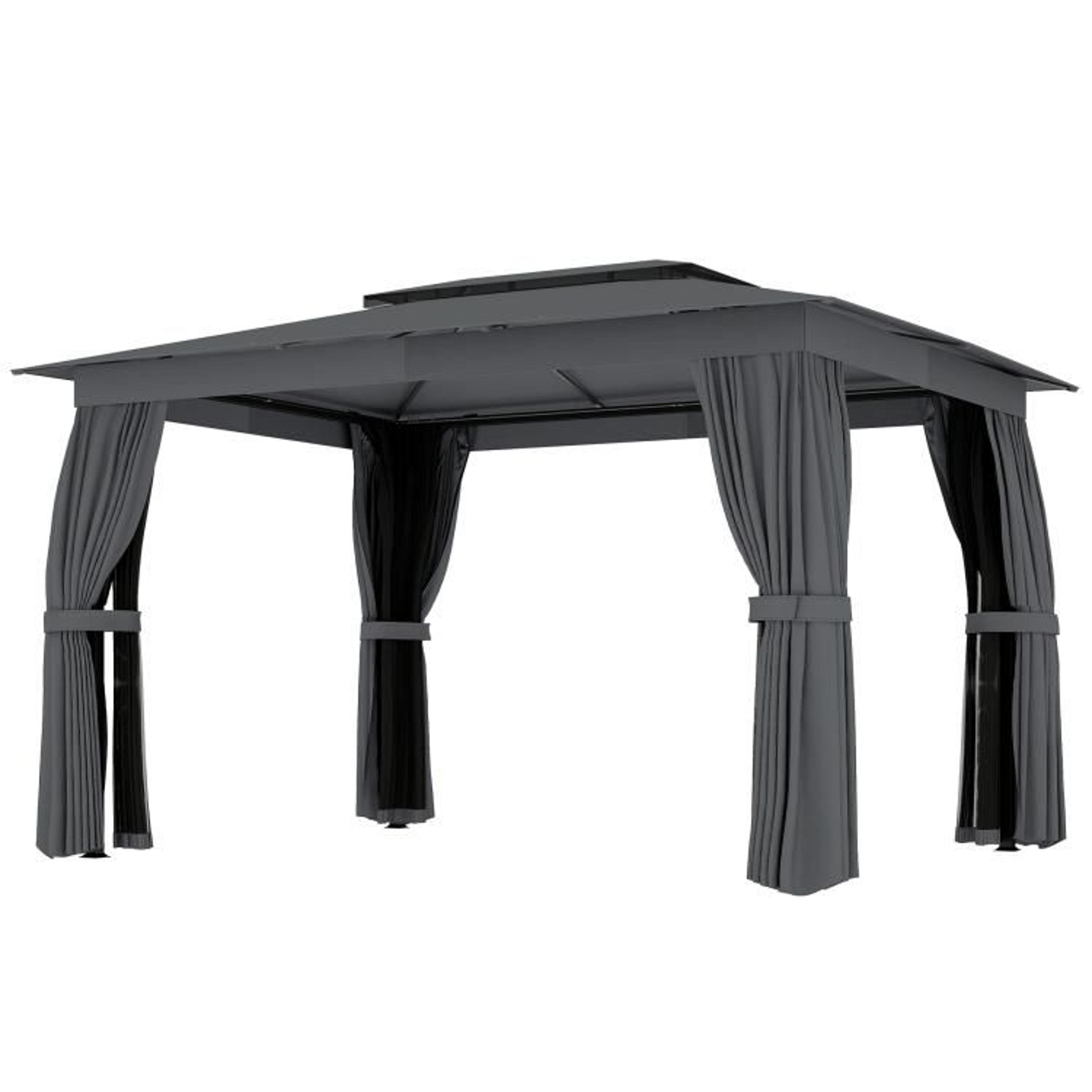 10 X 12 Ft Outdoor Patio Gazebo With DoubleTier Soft Top Curtains And Netting 1