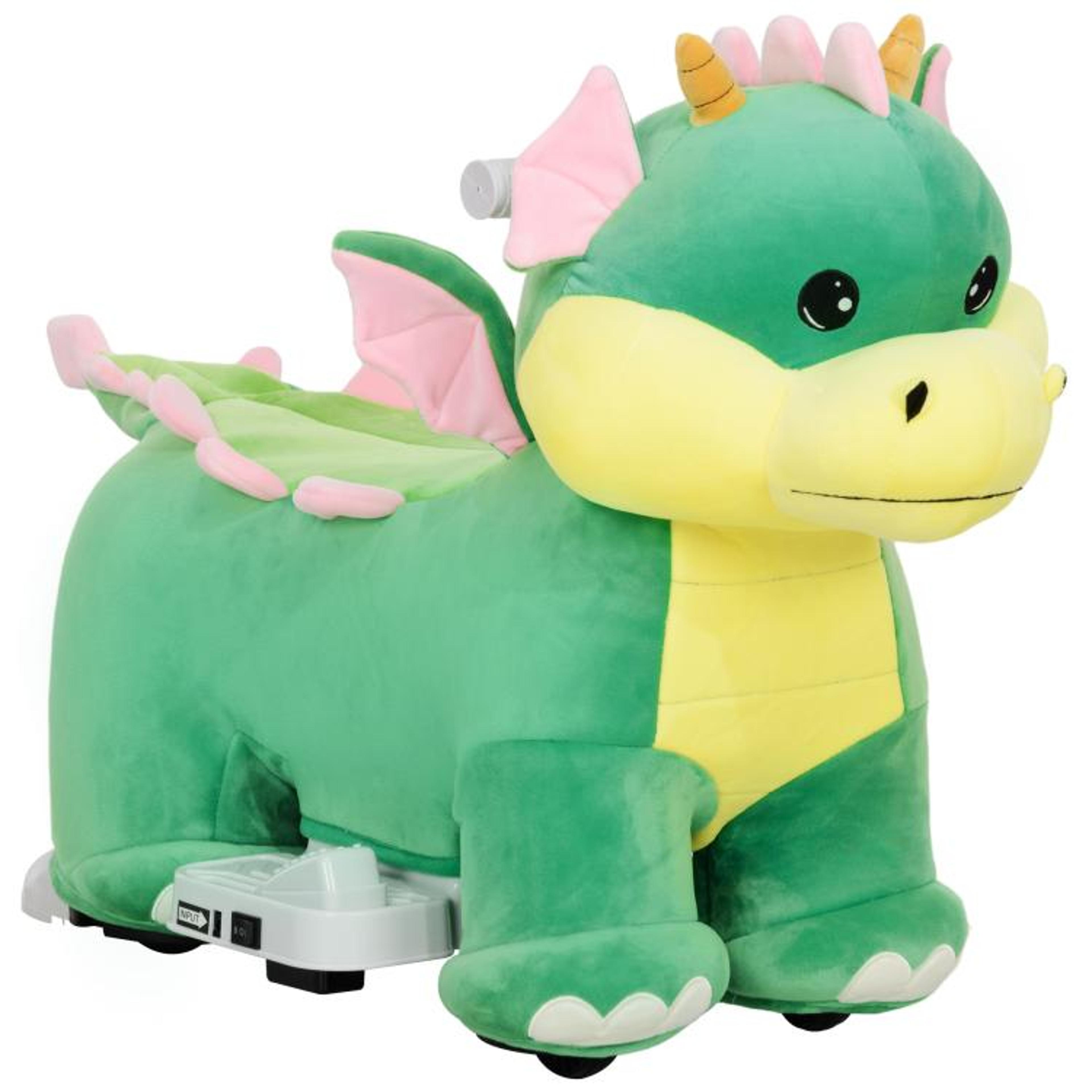 6v electric triceratops ride-on toy for toddlers with music and pu wheels