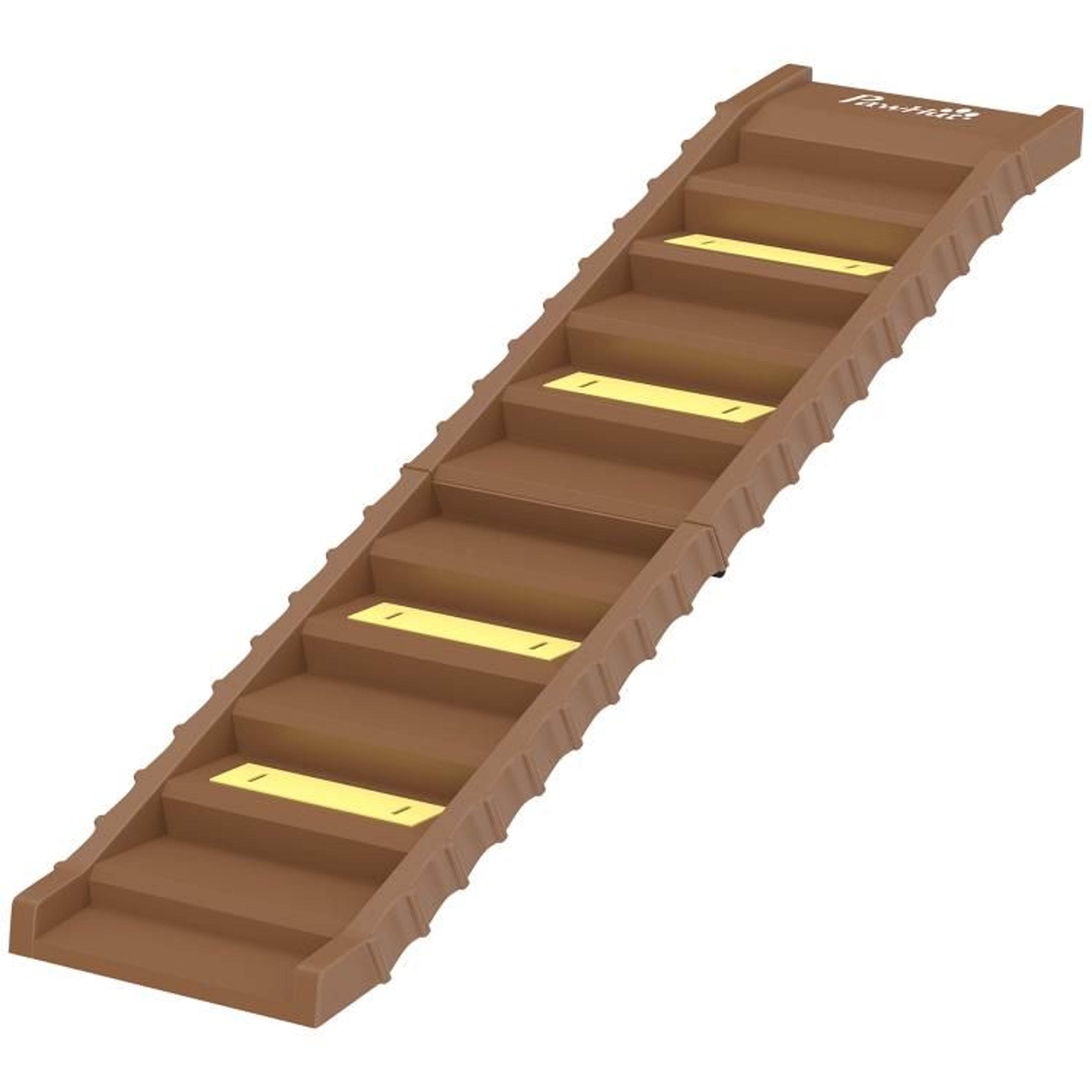 Foldable Dog Ramp For Cars Trucks And SUVs With 10 NonSlip Steps  Brown 1