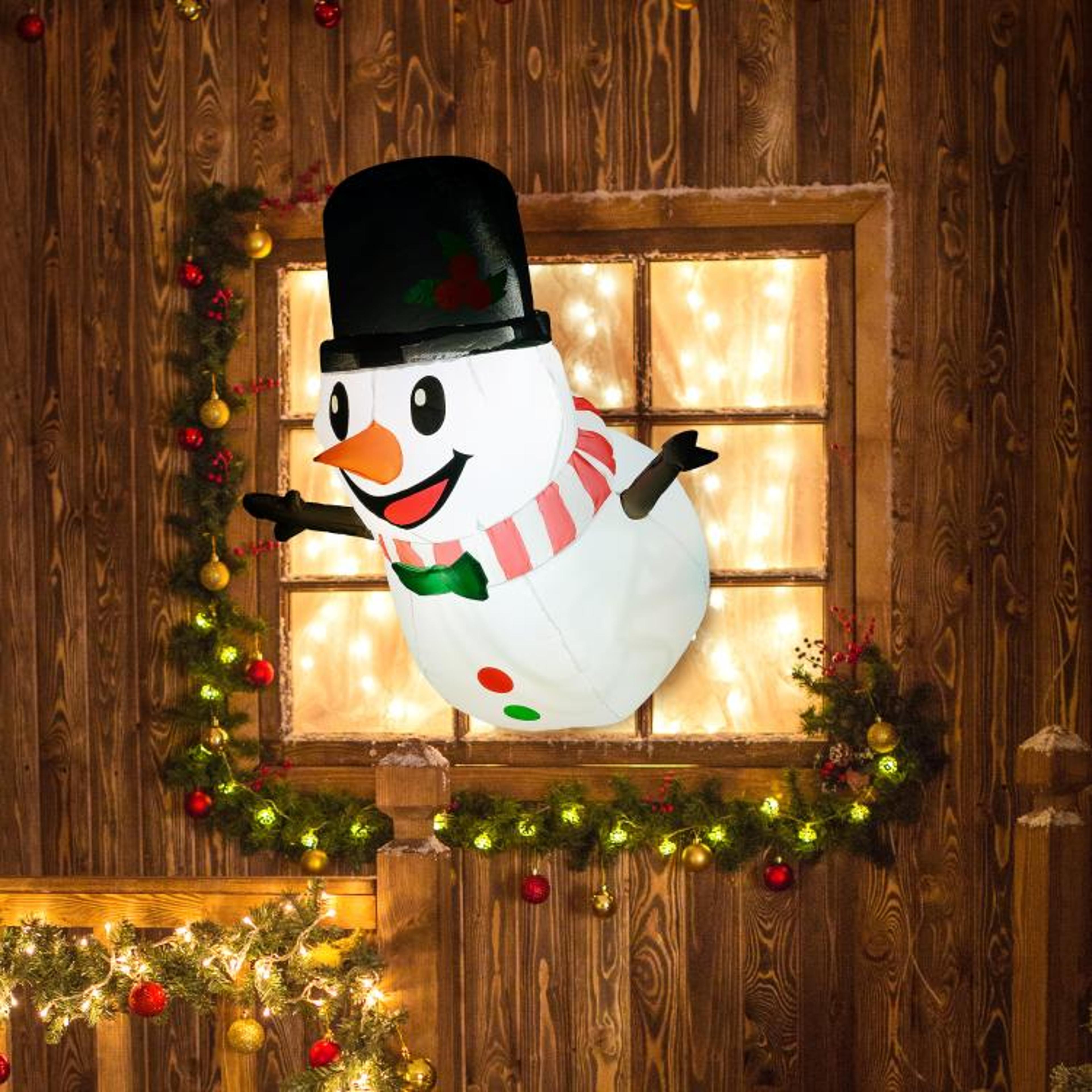 34 Ft Hanging Inflatable Snowman With LED Lights For Outdoor Christmas Decor 3