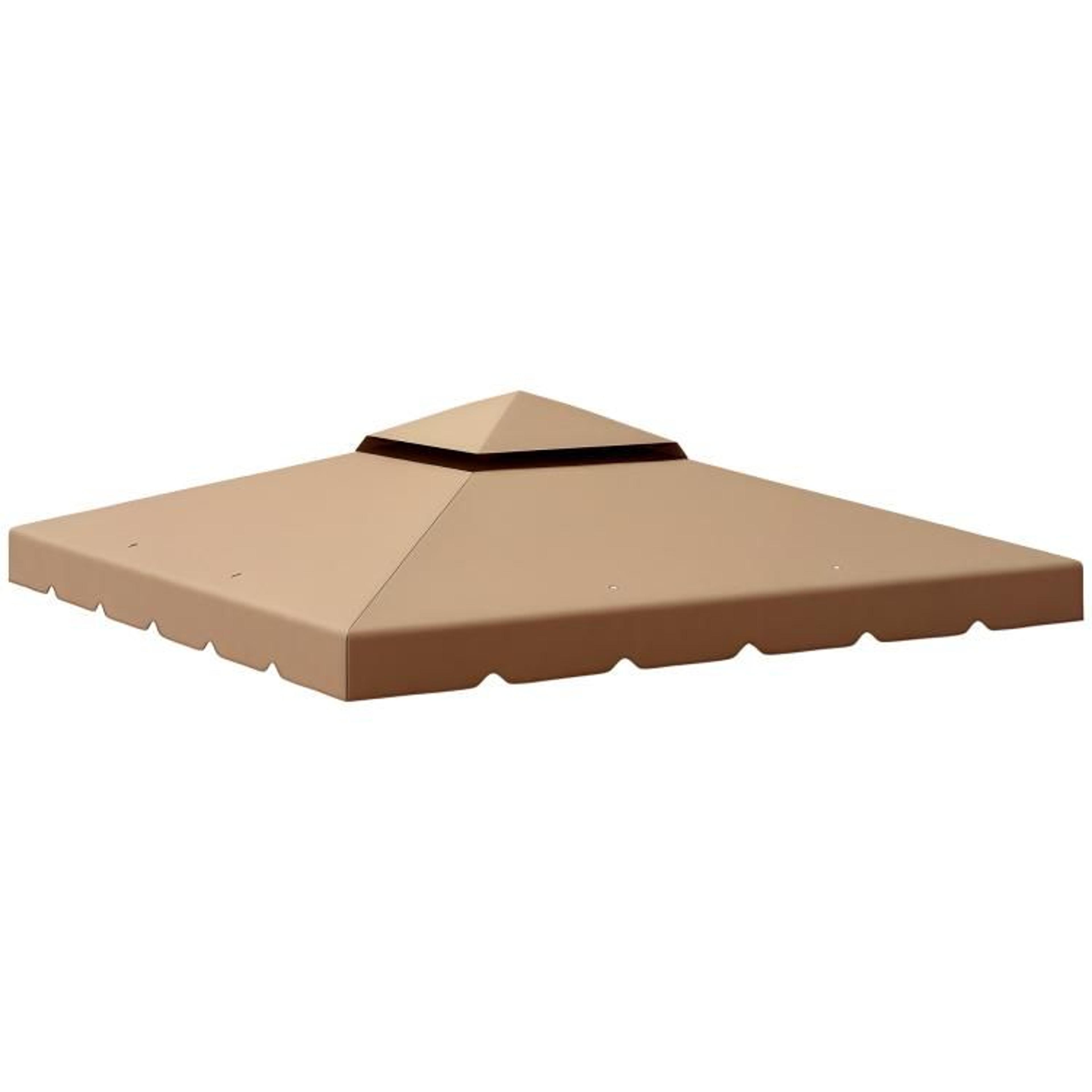 gazebo replacement canopy top with two-tier roof khaki