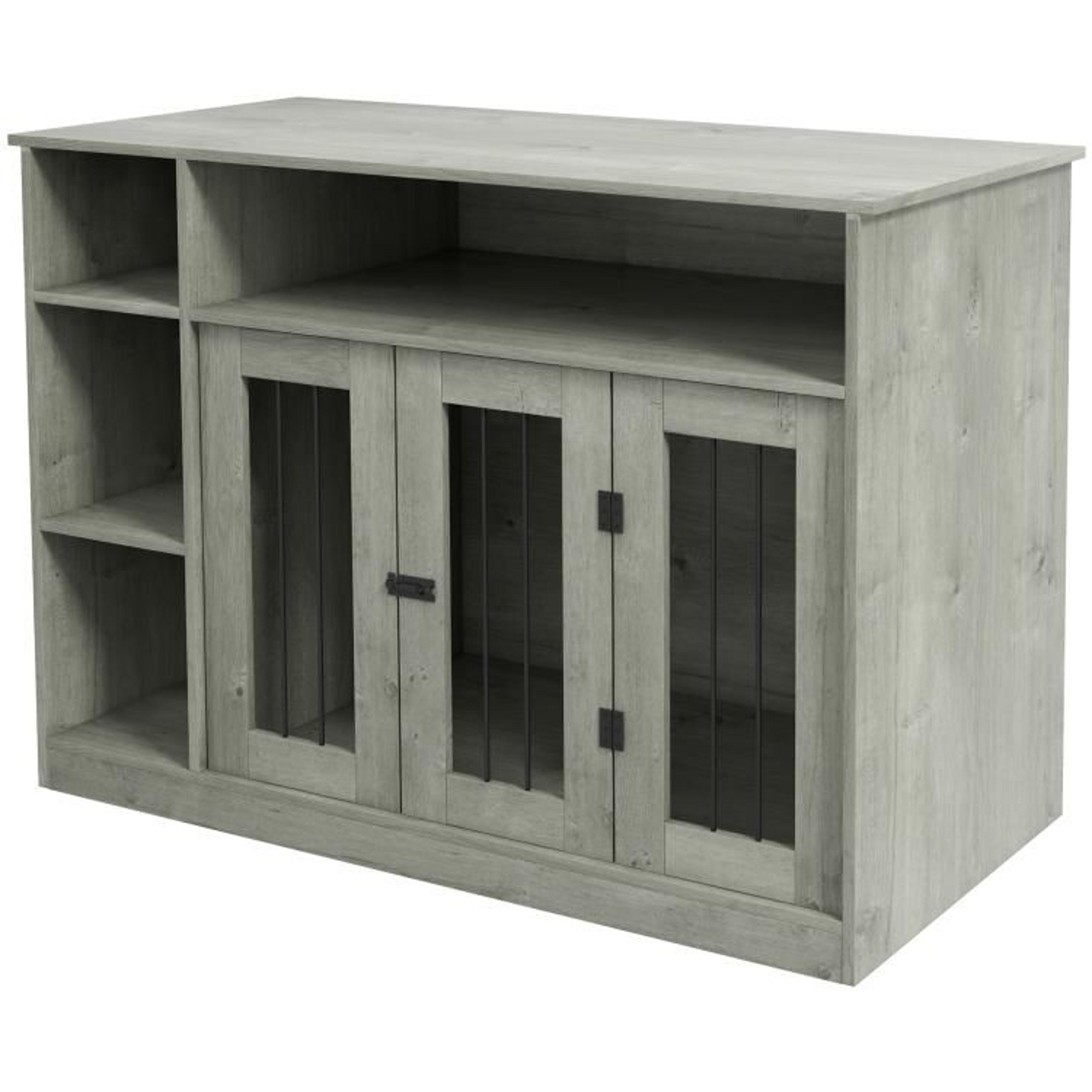 Dog Crate Furniture With Adjustable Storage Shelf In Gray 1