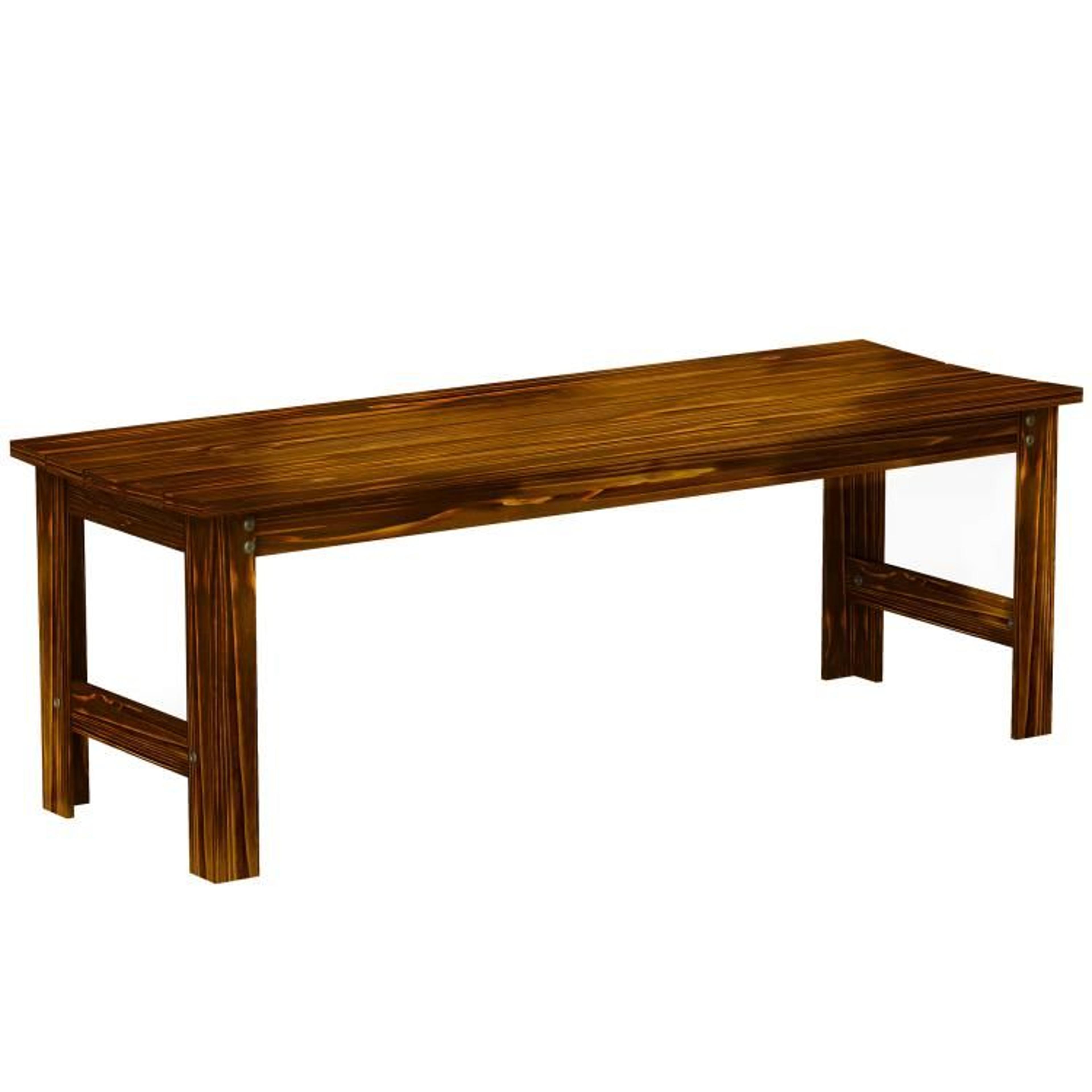Solid Pine Wood Outdoor Garden Bench With Slatted Seat 1