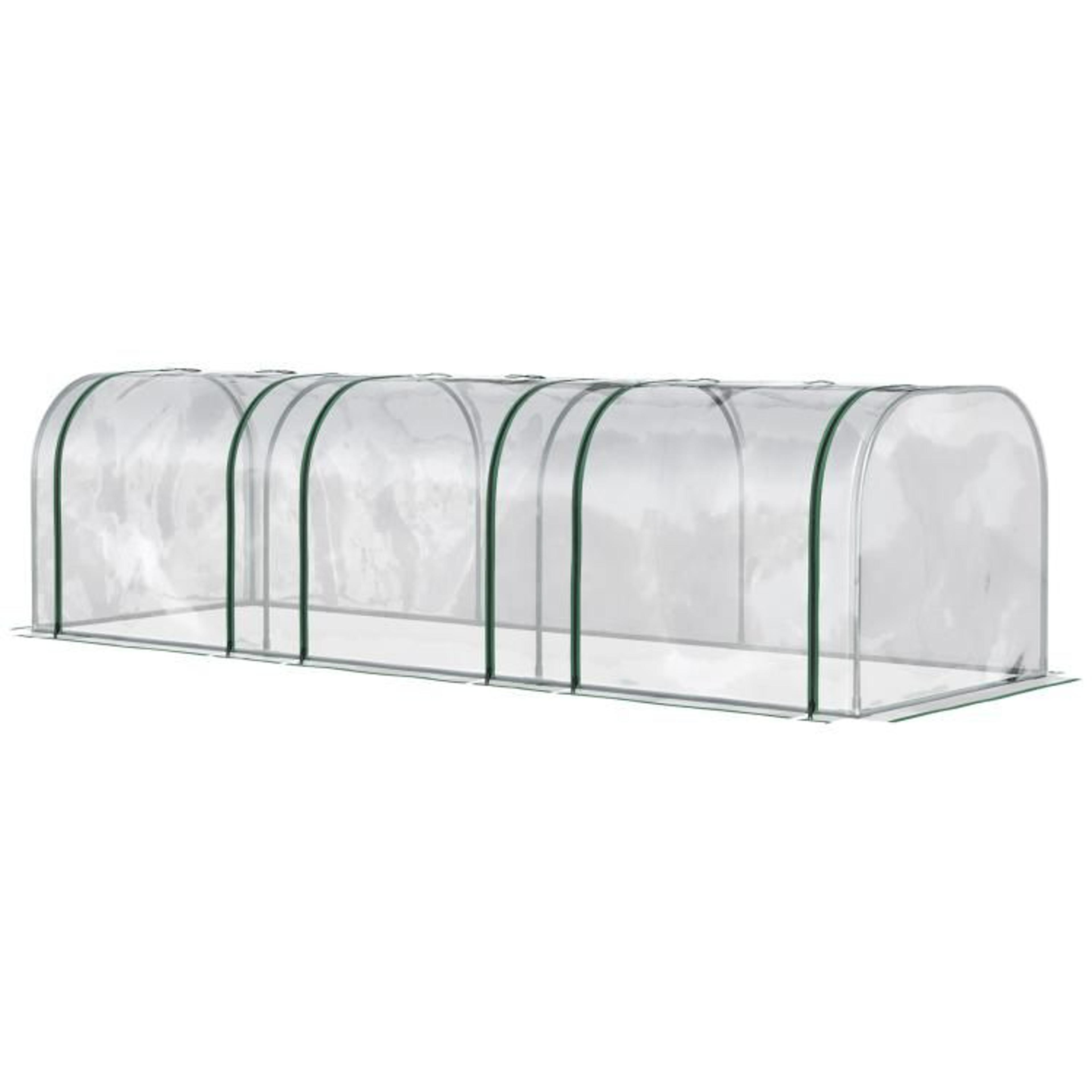 Portable Tunnel Greenhouse With 3 Zippered Doors And UVResistant PVC Cover 1