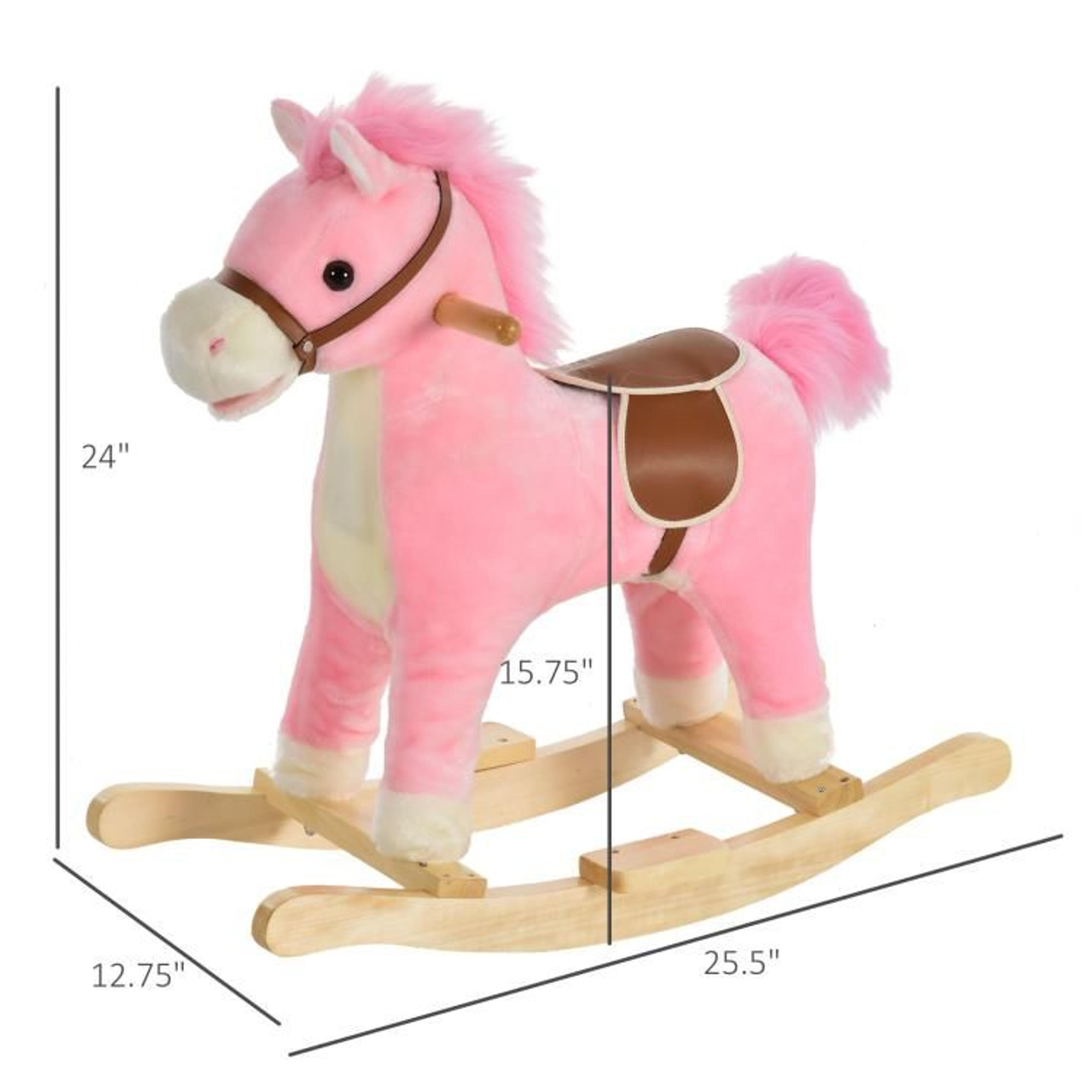 Plush Rocking Horse For Kids With Sounds And Moving Features  Pink 4