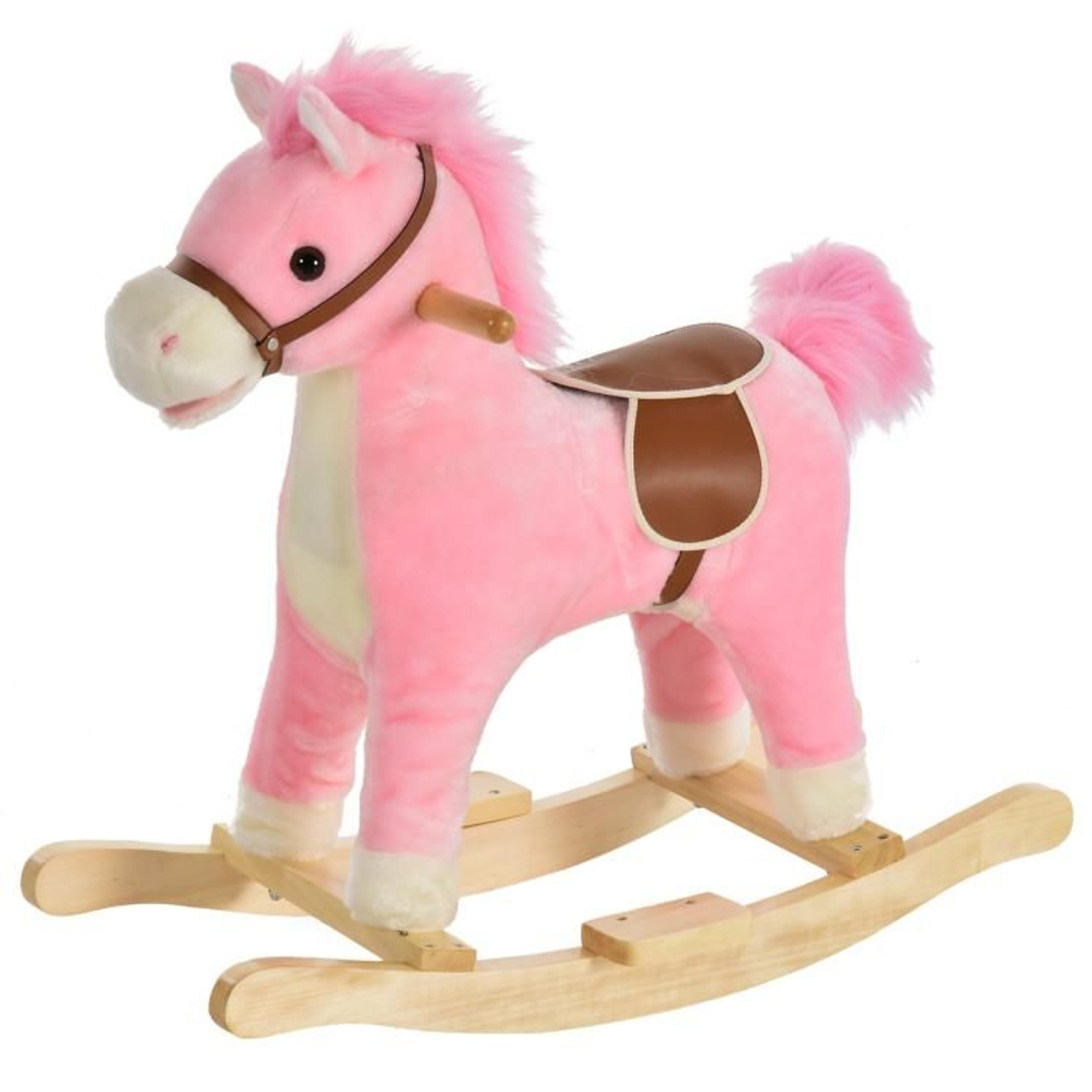 Plush Rocking Horse For Kids With Sounds And Moving Features  Pink 1