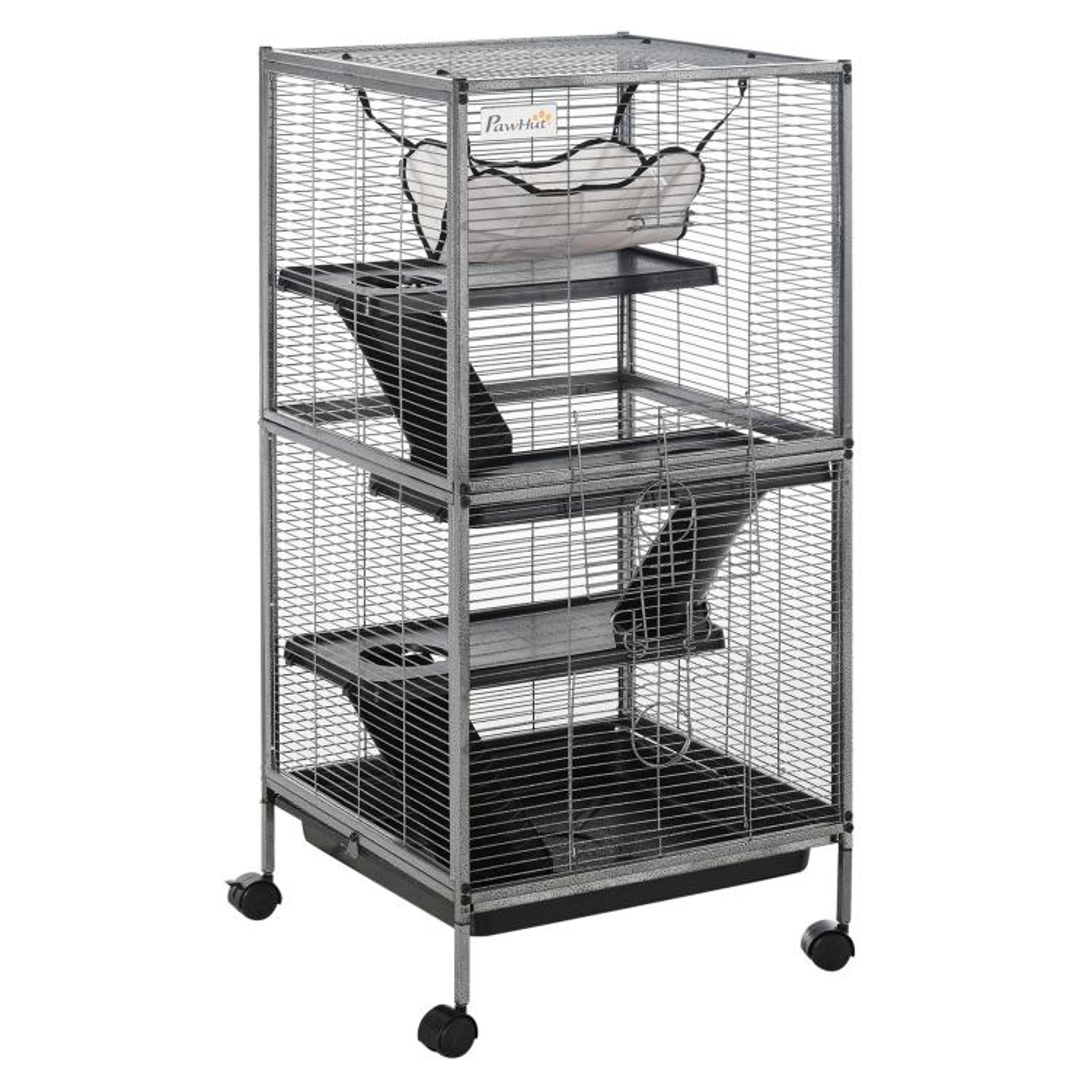 rolling ferret cage with hammock and 4-tier small animal habitat