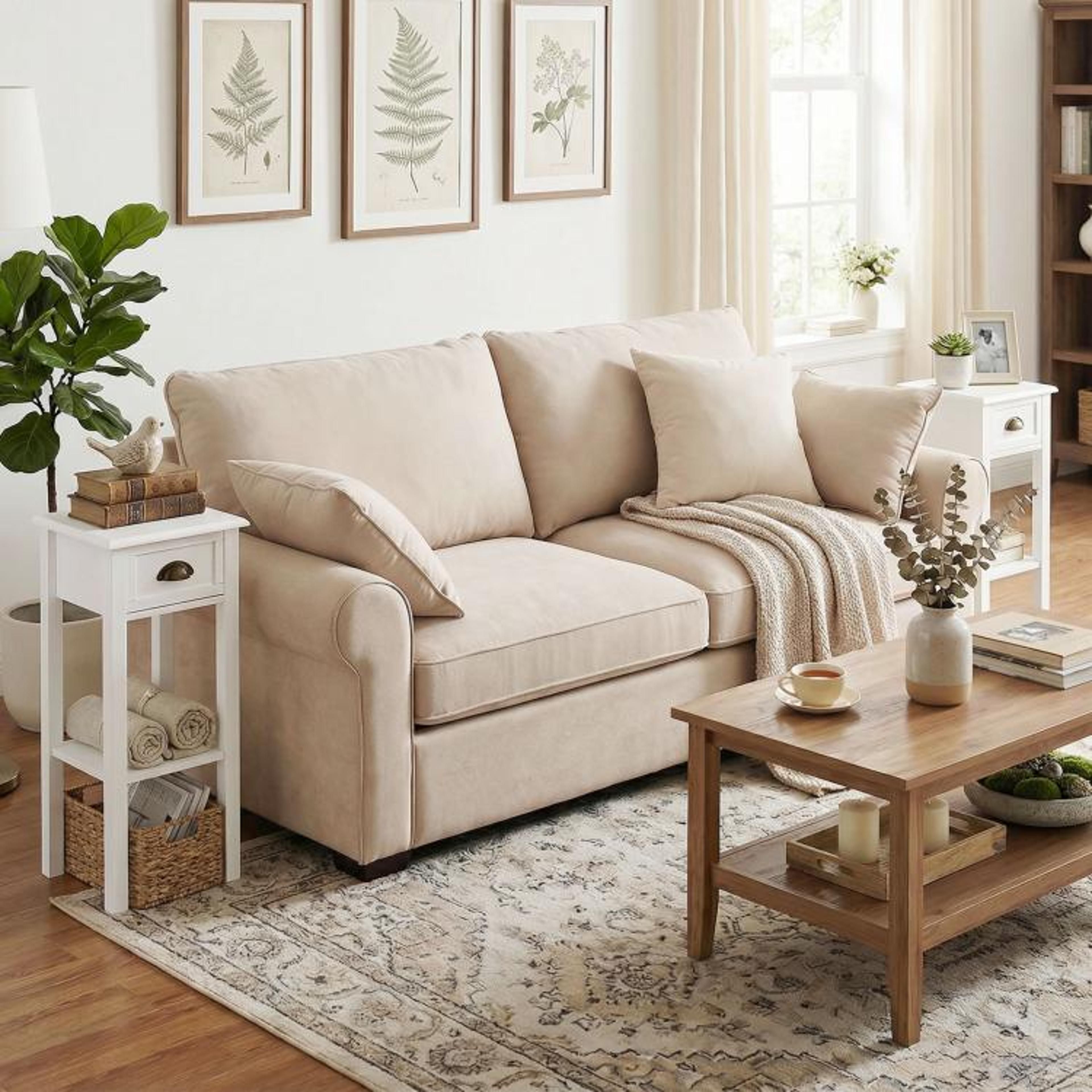White Narrow End Tables Set Of 2 With Drawers And Storage Shelves 2