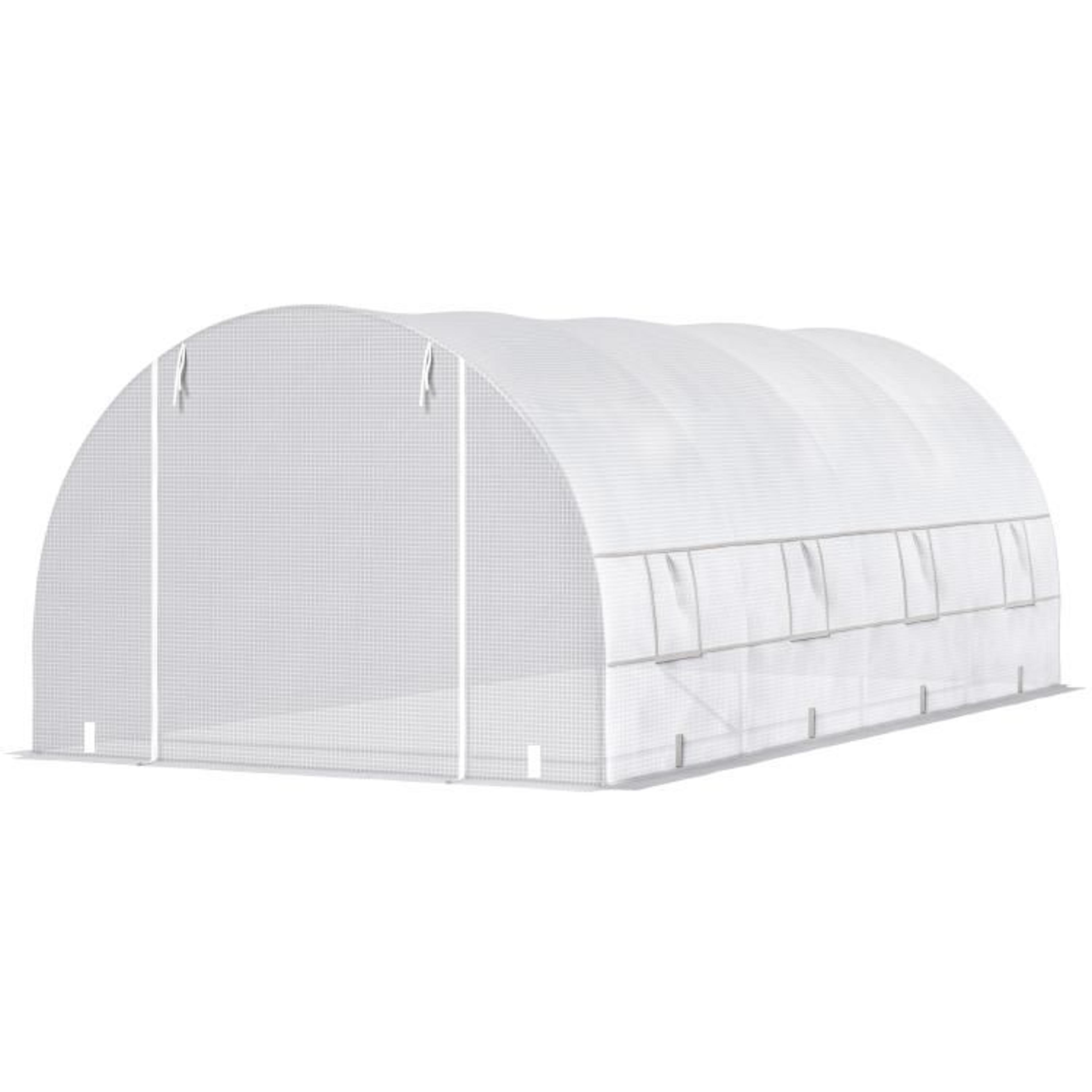 20 X 10 WalkIn Tunnel Greenhouse With Galvanized Steel Frame And 8 Mesh Windows 1