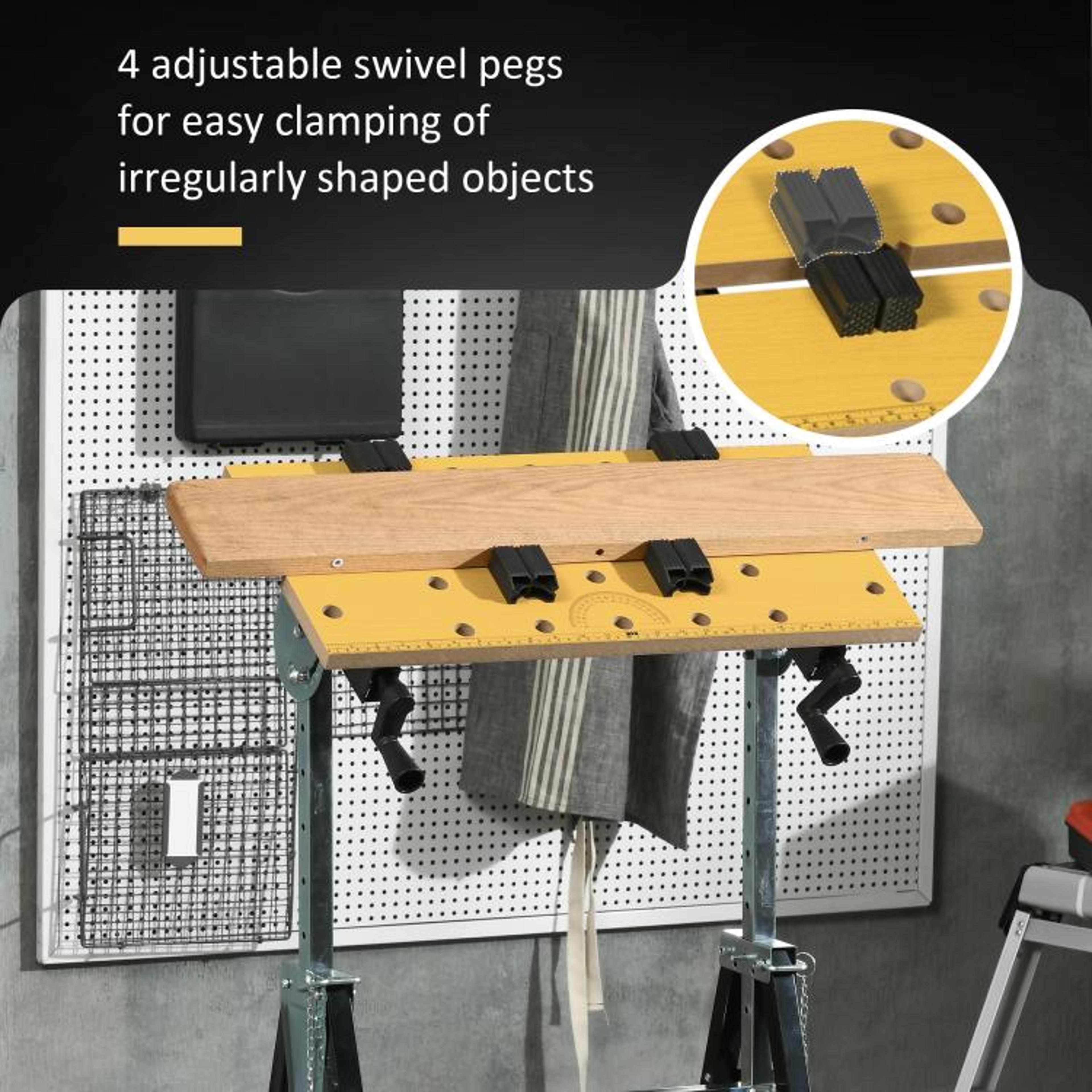 Adjustable Workbench Tool Stand With 220 Lb Capacity And Clamping Table 0