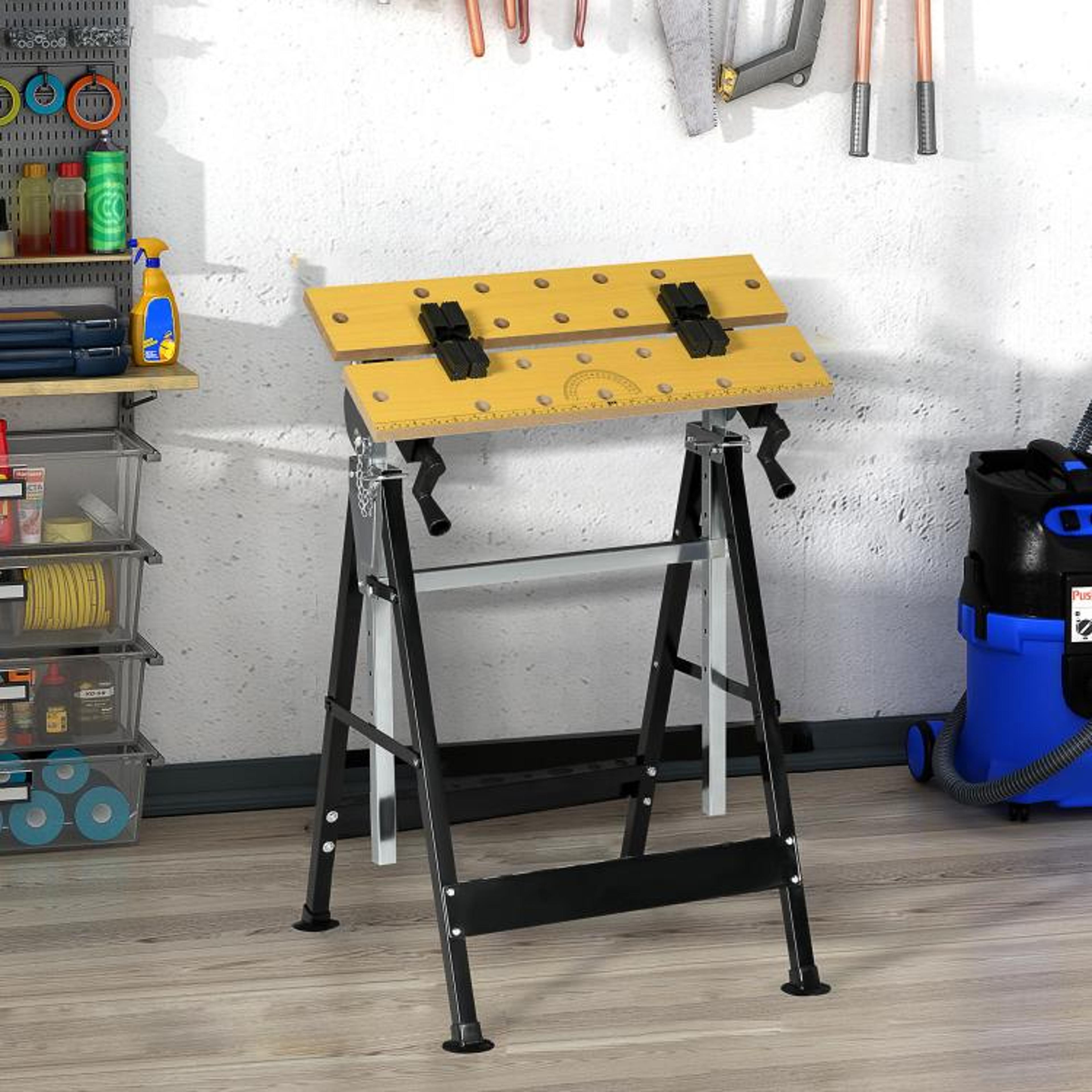 Adjustable Workbench Tool Stand With 220 Lb Capacity And Clamping Table 3