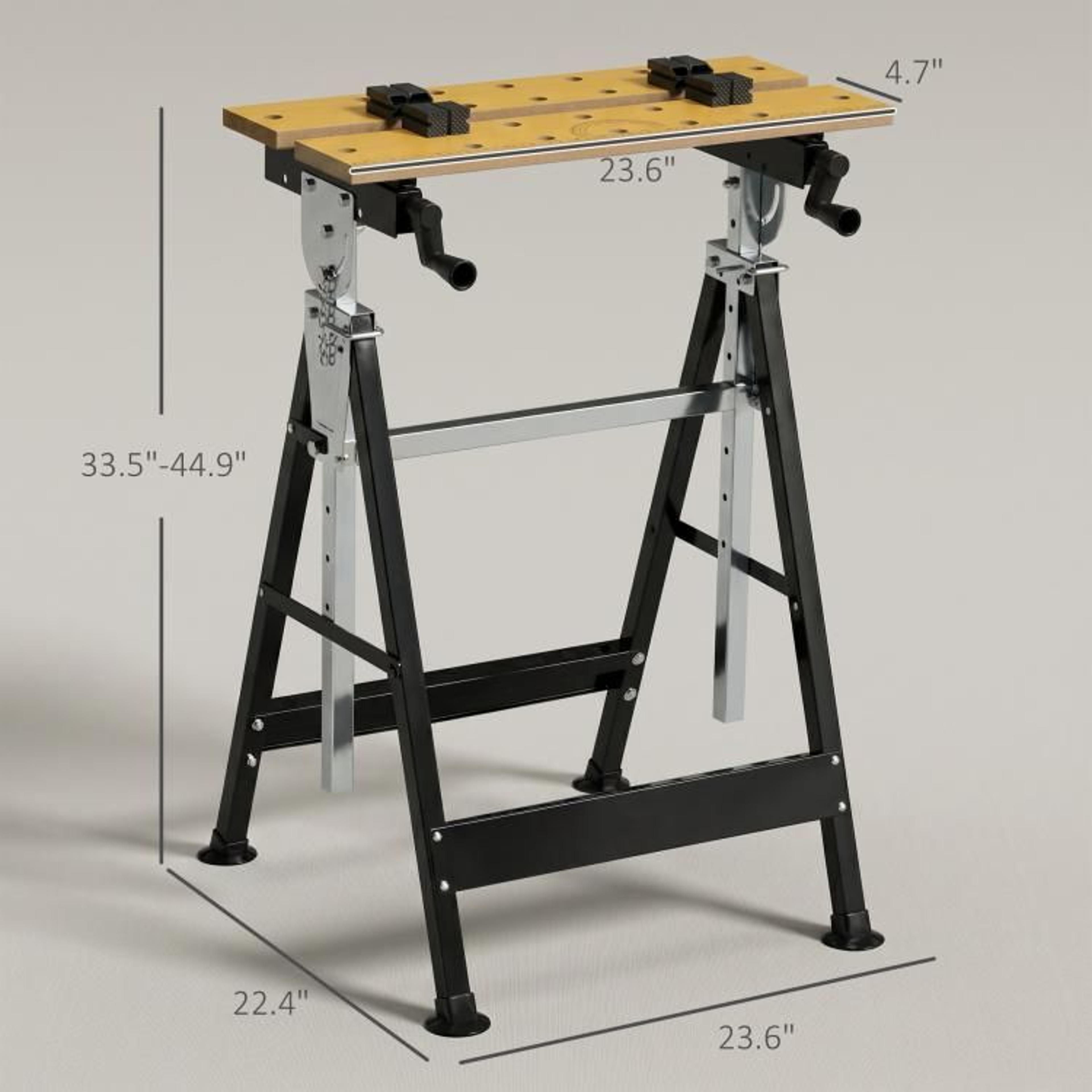 Adjustable Workbench Tool Stand With 220 Lb Capacity And Clamping Table 2